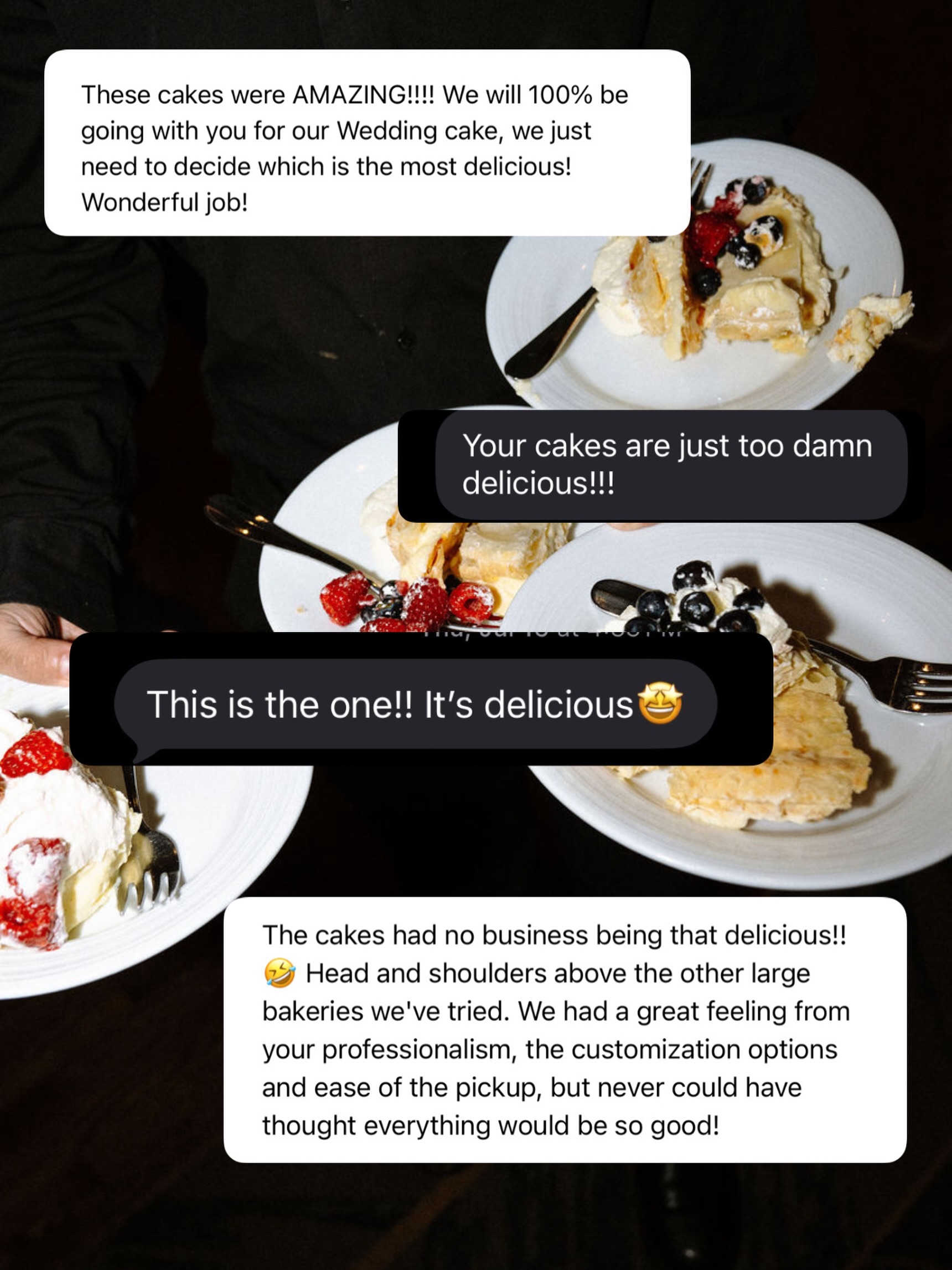 I cannot tell you how much messages like this mean to me!!!!! Anyone who goes into baking/cooking/pastry as a profession has a ravenous desire to make sure people love what they make. I’m no exception.
So please know that even though my replies are black and white, know that my soul is GLOWING. Thank you, thank you THANK YOU for making me a part of your celebrations. 🫶
Photographer: @karawarrenphoto