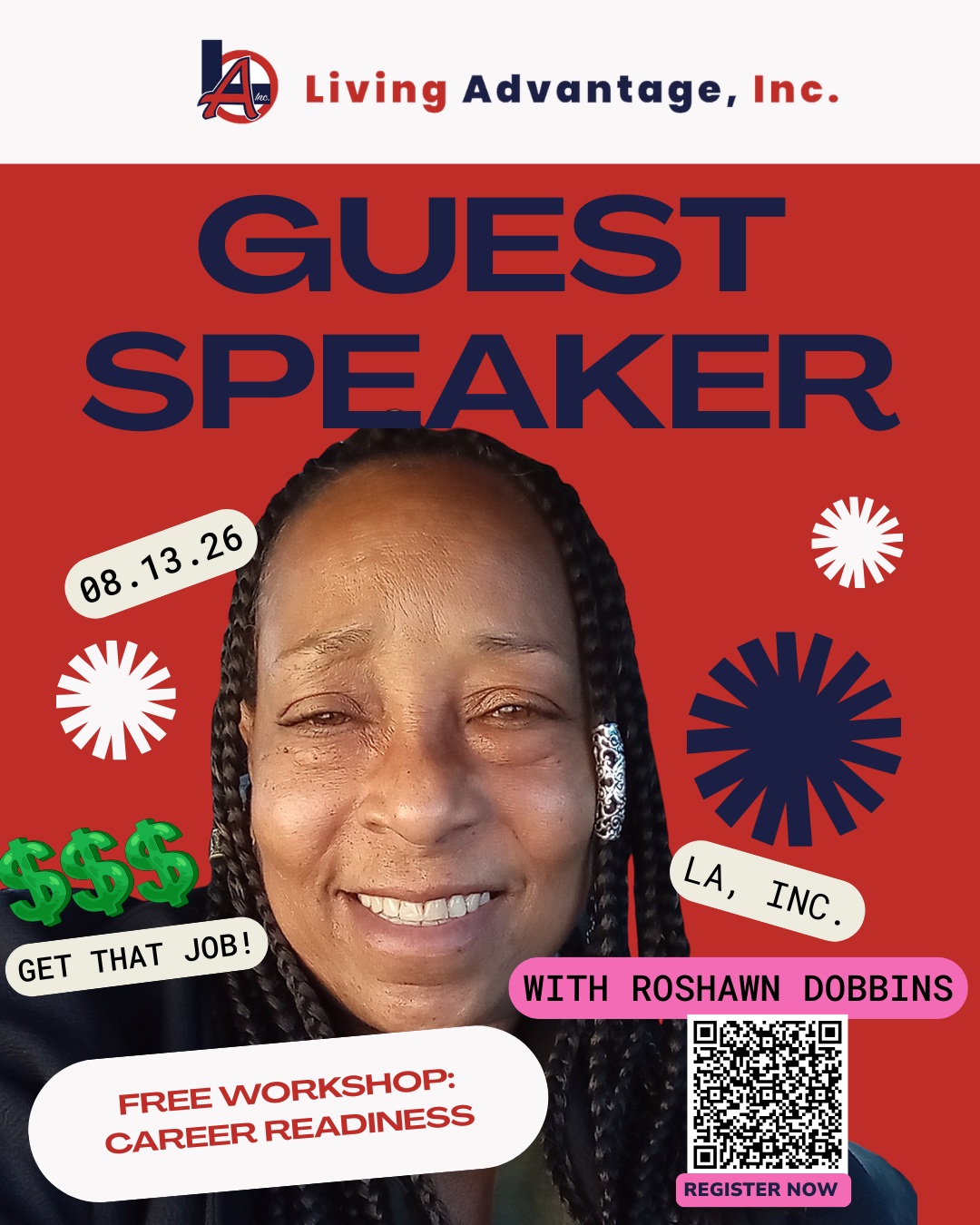 08.13.26 - UPCOMING WORKSHOP!
Meet Our Guest Speaker: Roshawn
We are excited to welcome Roshawn, Living Advantage, Inc.’s HR Coordinator, as our guest speaker for Career Readiness 101: Completing Job Applications, Résumés and Mock Interviews.
Roshawn brings real-world experience in Human Resources, office administration, education support, and workplace readiness. Before joining LA, Inc. in 2025, she worked for over 20 years with PUSD in roles including Office Manager, Senior Clerk Typist, Registrar, and Data Control. She also has experience as an entrepreneur, having owned a courier service.
With a Bachelor’s degree in Business/Human Resource Management, a Master’s degree in Adult Education and Training, and her current work as a Doctoral Candidate, Roshawn is passionate about lifelong learning and helping others grow.
During this workshop, youth will learn practical tips for completing job applications, building résumés, and preparing for interviews with confidence. This is a great opportunity to hear directly from someone who understands what employers look for and how young people can take their first steps toward the workplace.
LINK TO REGISTER IN BIO