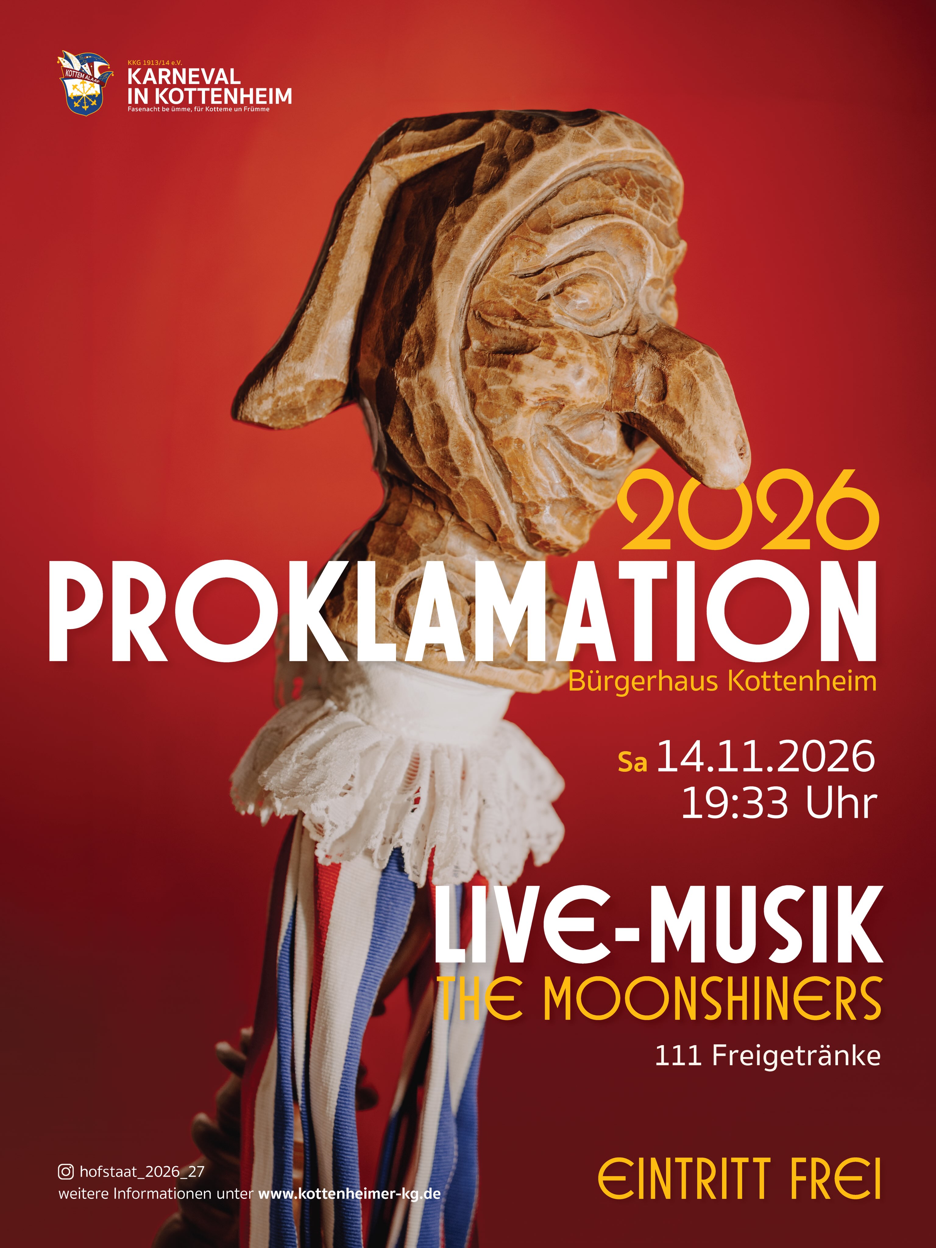 🥳Nur noch 100 Tage😍
Der Countdown läuft: In 100 Tagen übernimmt eine neue Regentschaft das Zepter im Kottenheimer Karneval.❤️🤍💙
Die Spannung steigt und die Vorfreude ist riesig. Wir freuen uns auf einen tollen Abend mit euch, Live-Musik von The Moonshiners und dem Start in die neue Session.🥳
Wenn es endlich wieder heißt: 3x Kottem Alaaf❤️