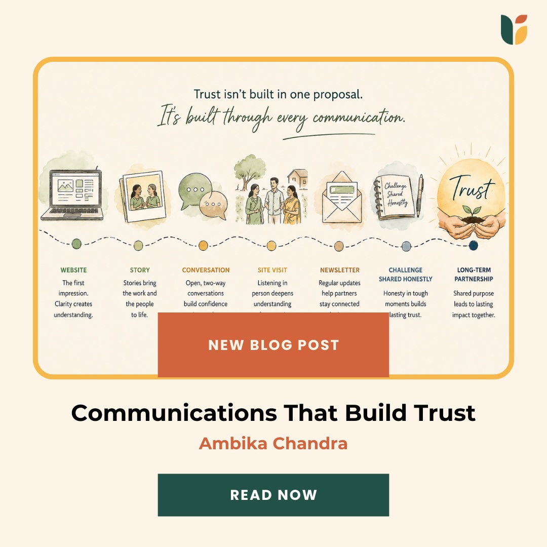 What makes one nonprofit stay with a funder long after the first meeting, while another is quickly forgotten?
It's rarely the perfect website, the most polished branding, or the biggest social media following.
Over the years, one lesson has become increasingly clear to us: thoughtful communication doesn't just share impact, it builds trust.
For family foundations especially, relationships are shaped over time. Through the stories organisations tell, the way they communicate challenges, the consistency of their updates, and the honesty with which they share both progress and setbacks. These small moments often matter far more than a beautifully designed annual report.
In our latest blog by Ambika Chandra, we reflect on what we've learnt from sitting on the other side of the table and how thoughtful communications can strengthen relationships between nonprofits and family foundations.
Whether you're a nonprofit leader, fundraiser, or communications professional, we hope these reflections offer a useful perspective as you think about building long-term partnerships.
Read the full blog here:
https://www.upadhyayafoundation.org/post/communications-that-build-trust
#FamilyPhilanthropy #NonprofitCommunications #TrustBasedPhilanthropy #DevelopmentSector #UpadhyayaFoundation