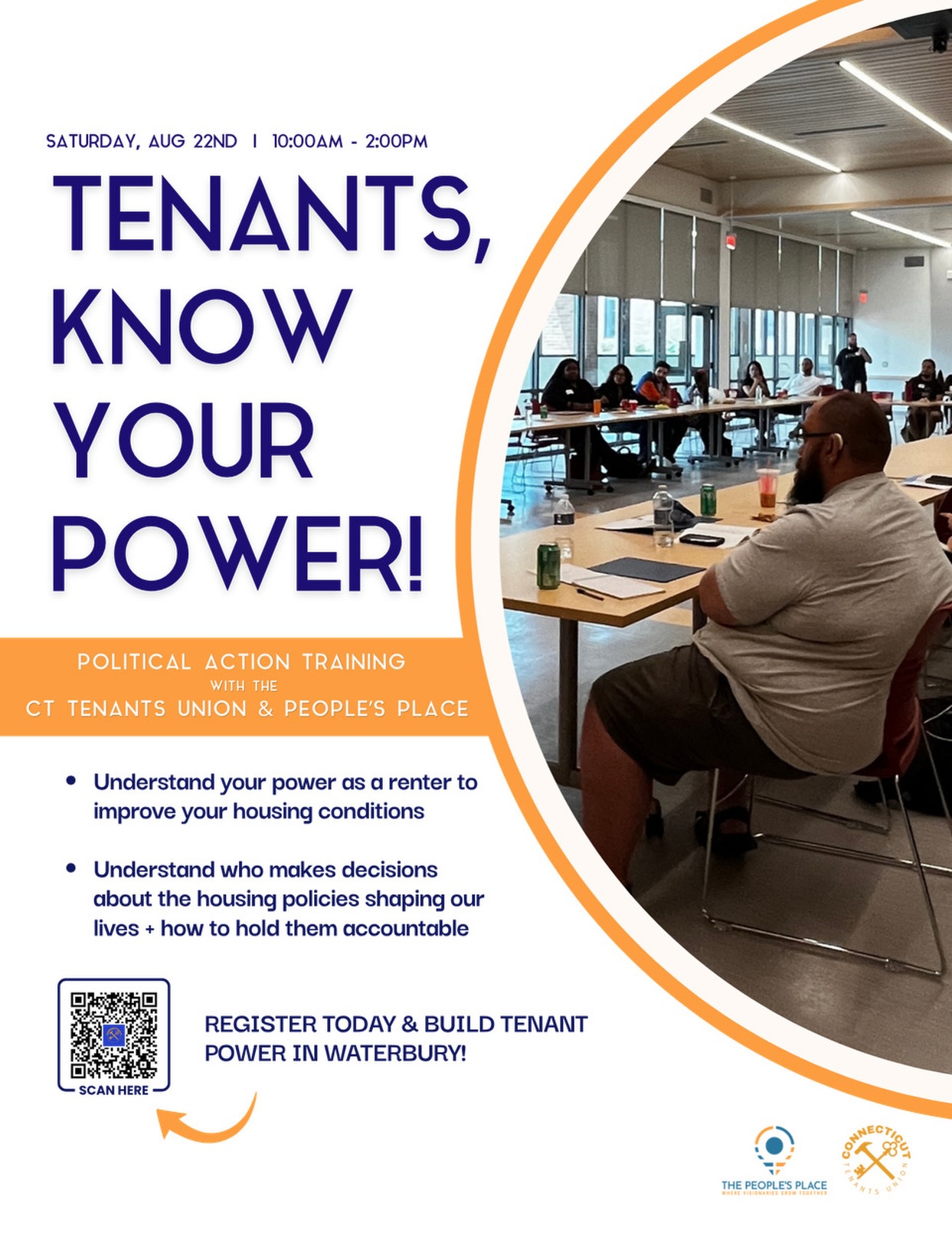 What’s more powerful than elections? People Power!
Renters are a majority of Waterbury residents. With our numbers, renters have the potential to determine elections, set policy agendas, and transform the future of our city. But raw numbers alone don’t matter — until we get organized.
The People’s Place is proud to partner with the Connecticut Tenants Union (@cttenantsunion) for a half-day workshop examining the forces shaping the housing conditions of Waterbury renters. Together, we’ll unpack the laws and policies that govern housing, identify the institutions and decision-makers behind them, and explore how ordinary people can organize to build tenant power in their apartment buildings, neighborhoods, and across the city.
📲 REGISTER TODAY
Location to be shared upon registration.
#linkinbio #Waterbury #CT