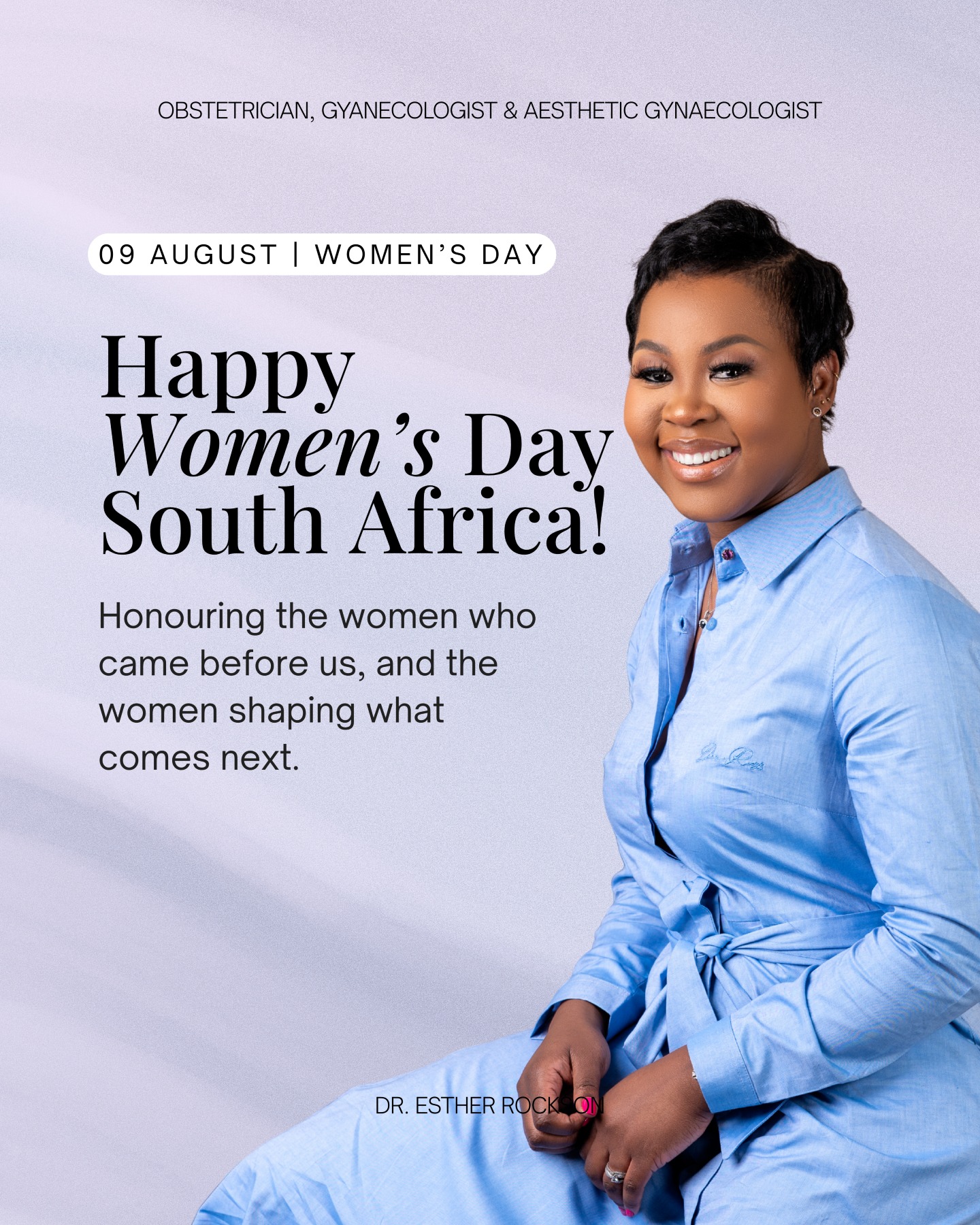 "When women are healthy, informed and empowered, families and communities are stronger."
Today, we celebrate the strength, resilience and contribution of South African women.
May we continue to create a future where every woman has the knowledge, care and opportunity to thrive.
Happy Women’s Day, Ladies💜🇿🇦
#drestherrockson #womenshealth #womensday