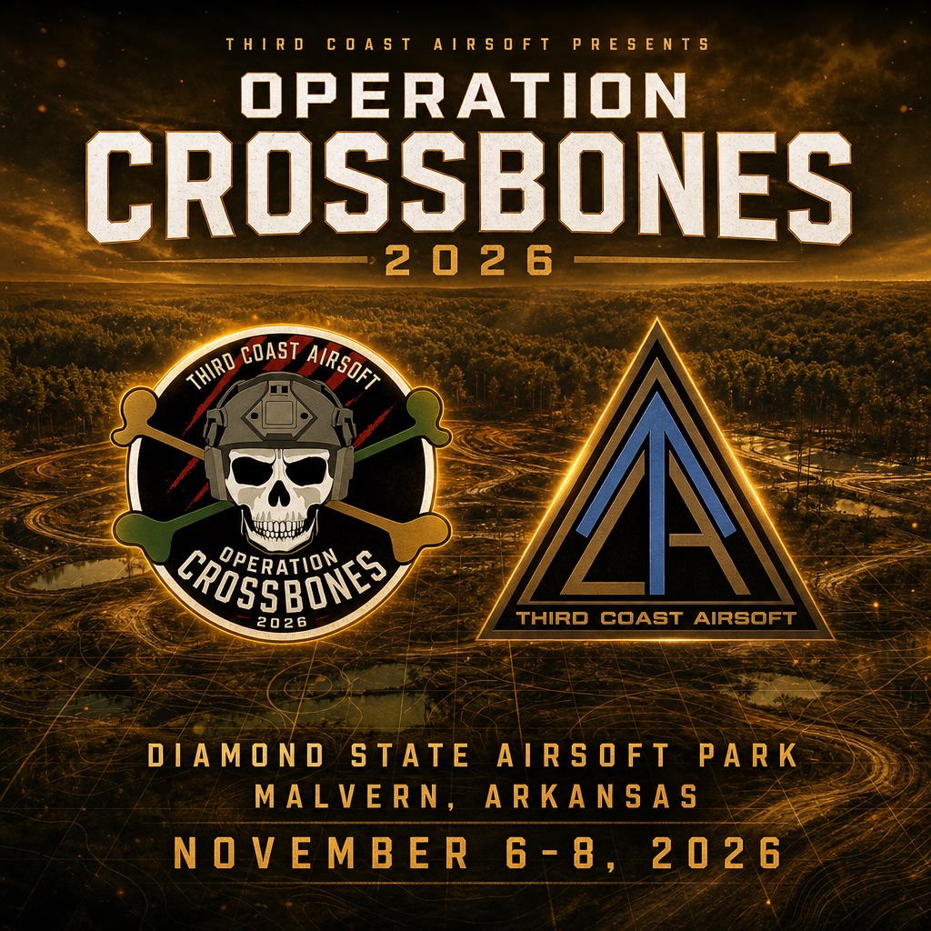 Tickets drop tomorrow!
Operation Crossbones, new Area of Operations! Get ready.
#diamondstateairsoft #arkansasairsoft #missouriairsoft #oklahomaairsoft #louisianaairsoftteams