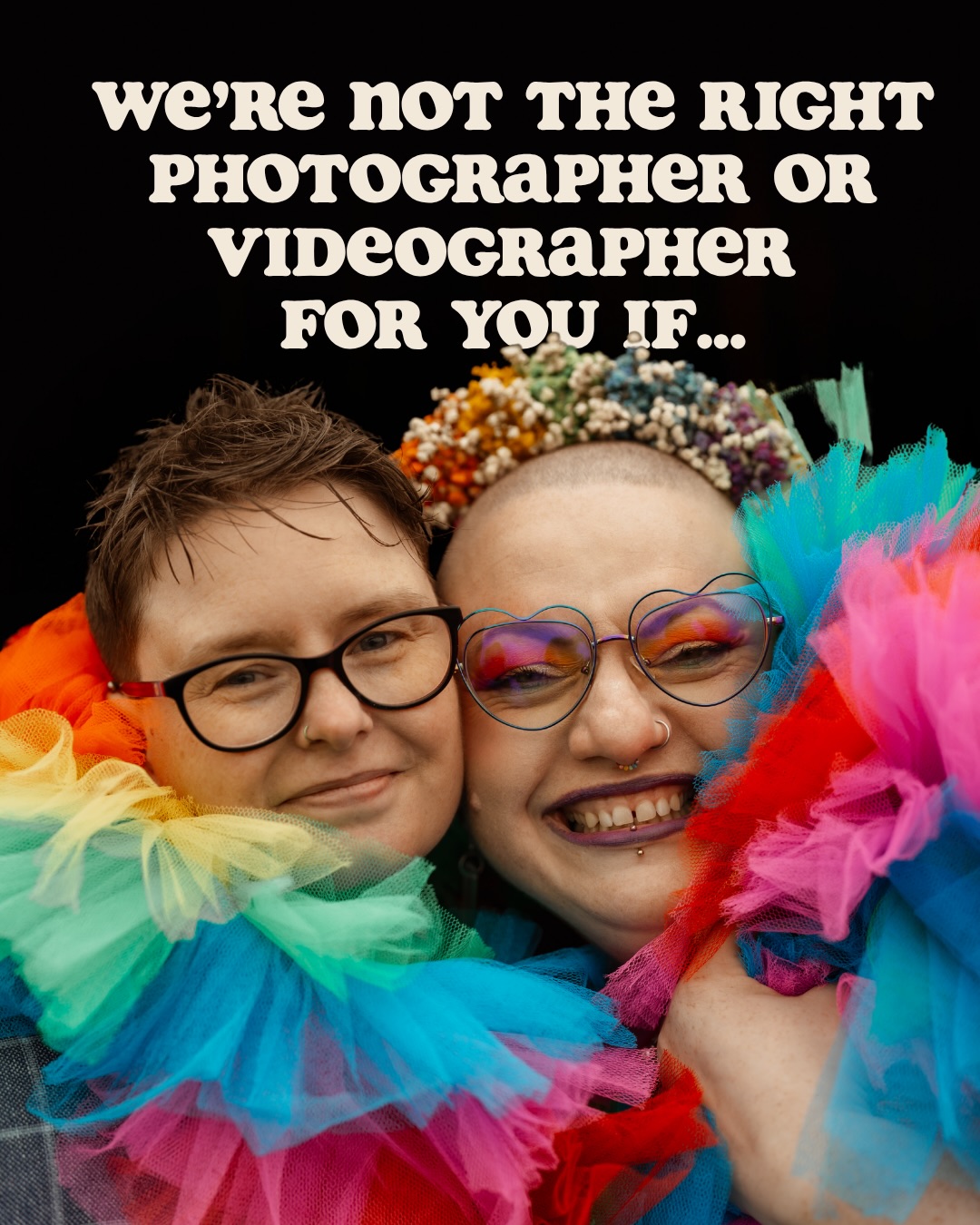 Seriously though… we aren’t for everyone and we’re very clear about who we are for x
But if you DO want to work with folks like this, what are you waiting for? We’ve got SOME availability left for 2027 so get your enquiry in now for wedding photography and/or videography.
We’re based in the UK but quite literally will travel anywhere except the US! (And we bloody love to travel)
#lgbtqweddingphotographer #lgbtqweddingvideographer #weddingphotography #weddingfilm