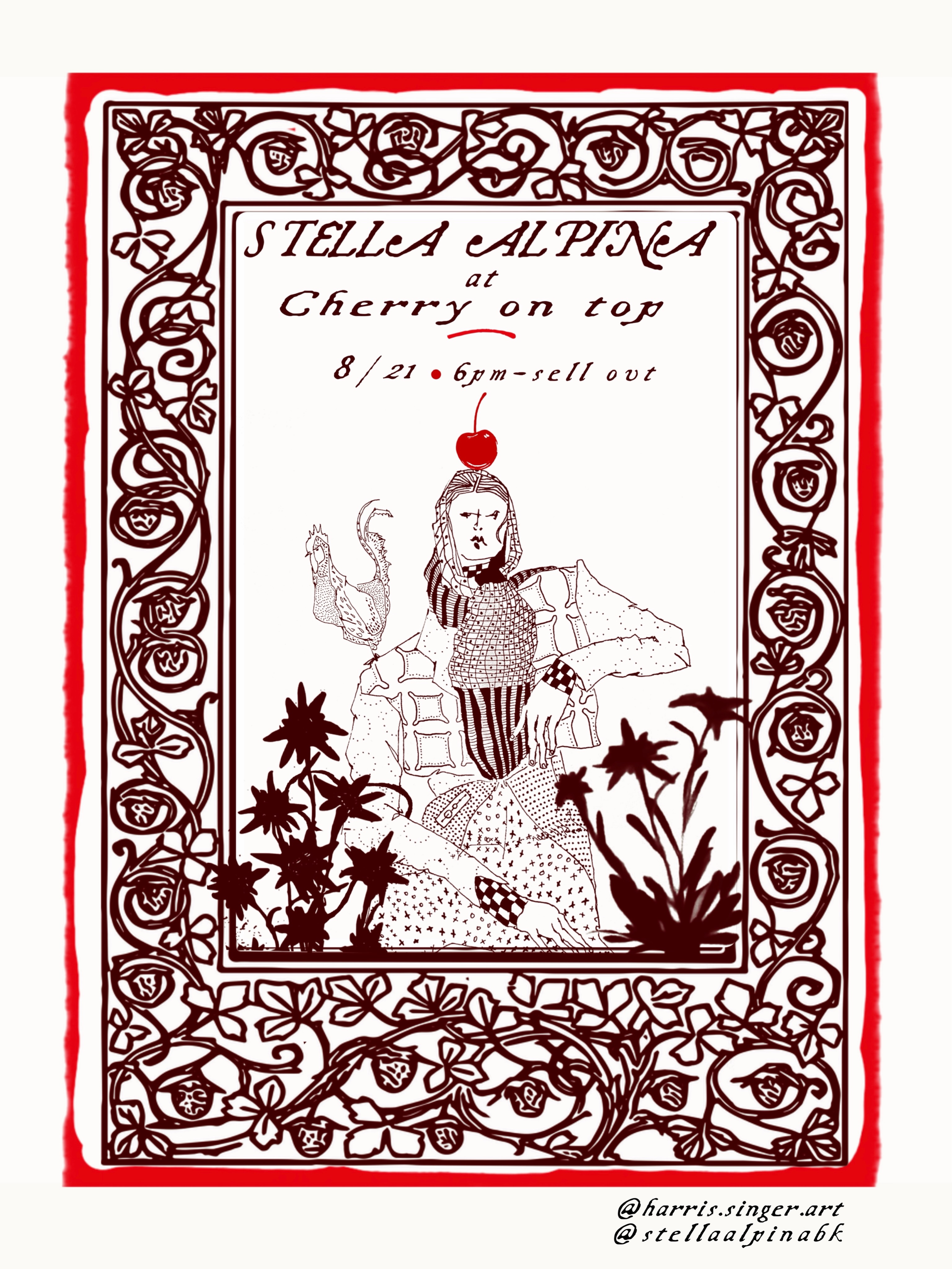 Stella Alpina will be at @cherry.on.top.nyc Friday August 21st cooking up Italian bar snacks with a twist. I’ll be serving 6pm-sell out so stop in, stay a while, have some wine, and try my food ;)
Poster art done by @harris.singer.art
#popup #nycchef #nycwine #nycevent #cucinaitaliana