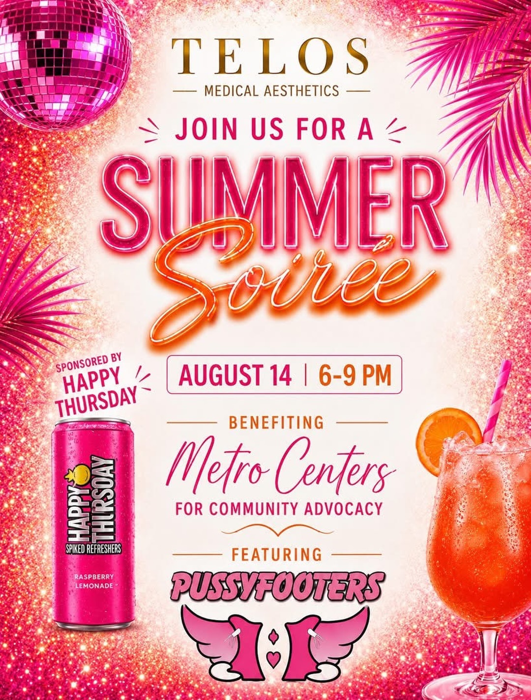Only 1 week away! Join us as we support this event benefitting @metrocommunityadvocacy Event information @telosmedicalaesthetics