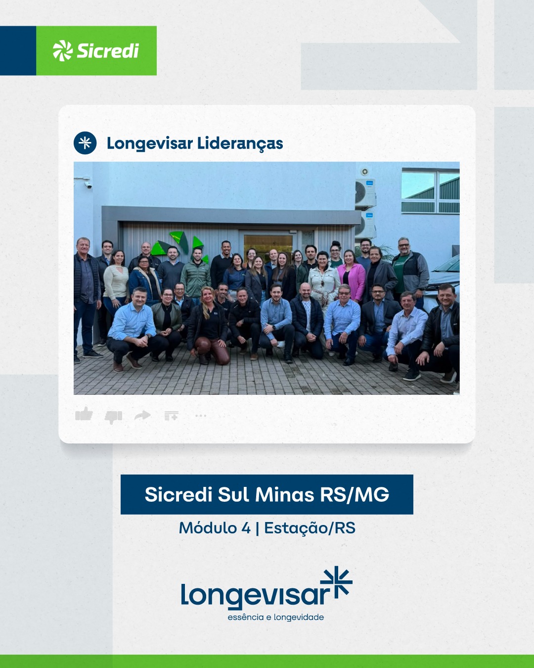 Vivemos intensamente o nosso propósito de fortalecer e estruturar cooperativas que promovem o desenvolvimento dos associados e das comunidades. Com alegria e entusiasmo, compartilhamos alguns momentos ao lado da Sicredi SulMinas.
Este evento proporcionou uma imersão profunda nos pilares da Governança Corporativa: Propriedade Coletiva, Direção Estratégica, Gestão Executiva e Fiscalização e Controle.
Atuar ao lado da administração da cooperativa em um projeto tão importante para o futuro da organização, seus associados e a comunidade em geral é uma honra para nós, da Longevisar!
Parabenizamos e expressamos nossa gratidão ao Conselho de Administração, ao presidente Euzébio Rodigheiro e à Diretoria Executiva da cooperativa pela liderança neste processo e pela confiança depositada na Longevisar! Vocês tornam este programa de formação possível e inspirador!
. . .
Essência e longevidade. 💎
Especialistas em governança corporativa para sociedades cooperativas. 🤝
📲 WhatsApp: +55 51 9 9825 2161
👉 Contatos no link da bio: https://linktr.ee/longevisar
💻 www.longevisar.com.br
#longevisar #cooperativismo #cooperativas #governança #gestão