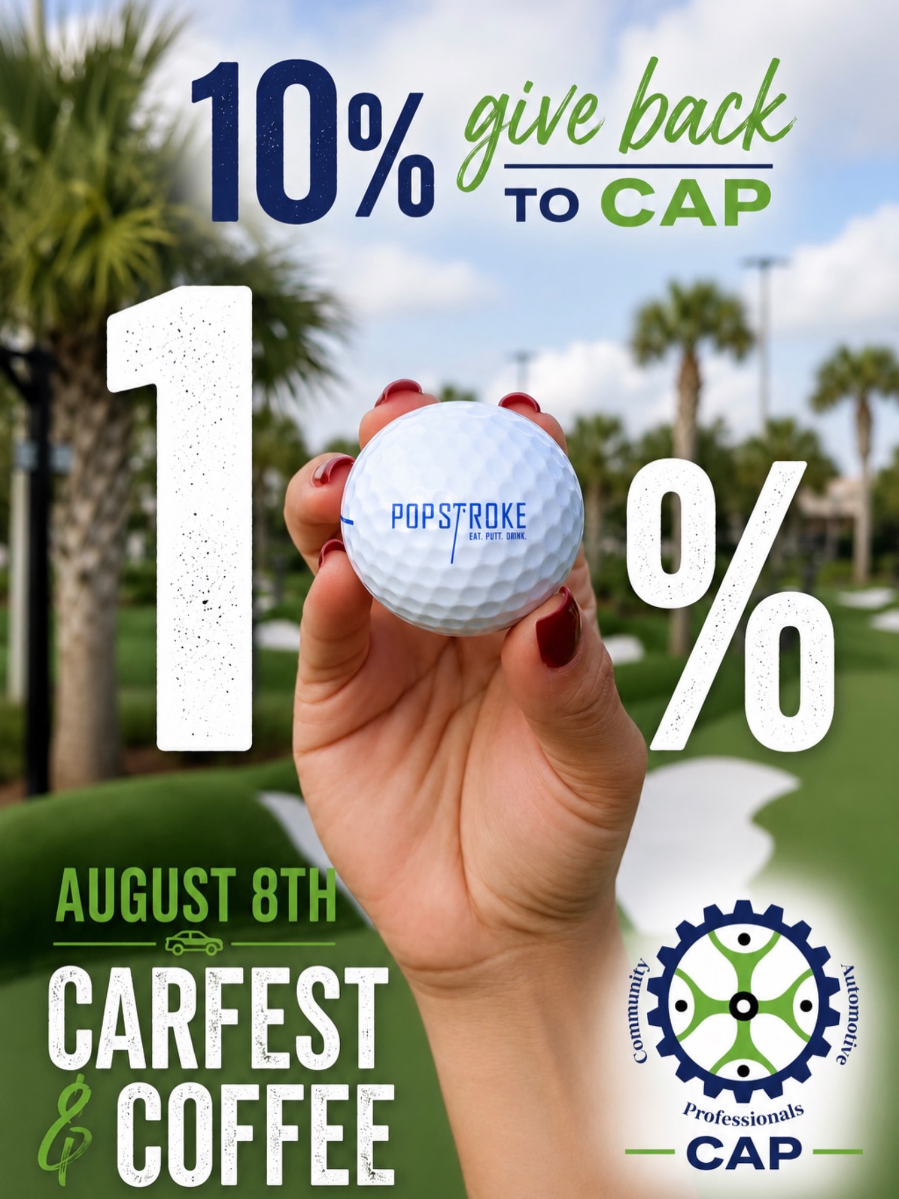 10% Back. 100% Impact. ⛳️💙
Join us this Saturday, August 8 for CarFest & Coffee at PopStroke! Every round of golf, every bite, and every drink helps make a difference because 10% of all PopStroke sales will be donated to the Community of Automotive Professionals (CAP) to support automotive education and workforce development.
Bring your family, grab a coffee, check out the amazing cars, and help us invest in the future of the automotive community.
📍 PopStroke San Antonio
📅 Saturday, August 8
⏰ 8:00 AM – 11:00 AM
See you there!
#CarFestAndCoffee #PopStroke #CAPGives #SanAntonioEvents #CarsAndCoffee