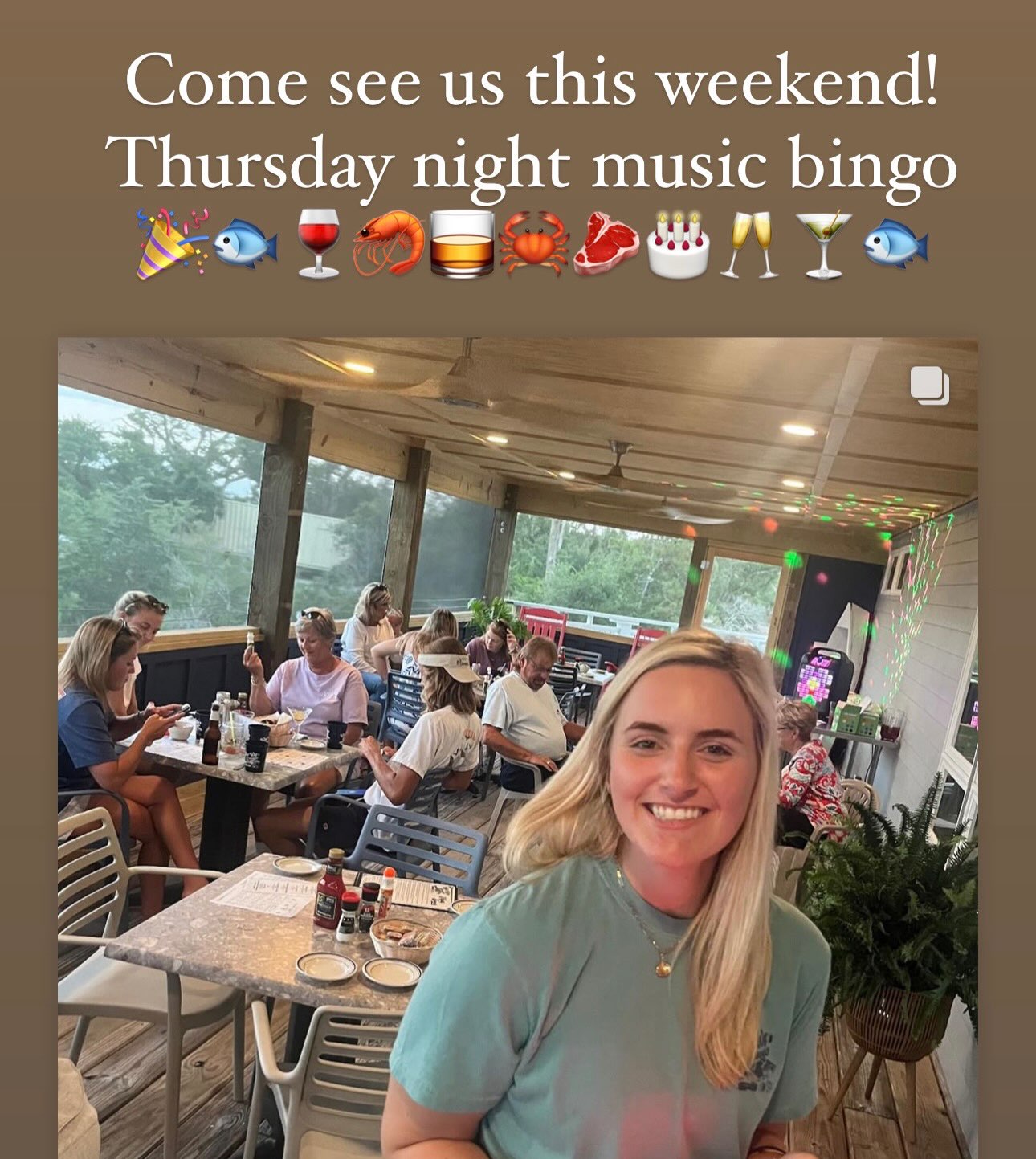 BINGO! It’s music bingo Thursday at 630! Come see us; it's a musical blast! Good food, fellowship, and prizes! A brand new shipment of Wild Will’s celebrating 250 years of life, liberty, and seafood t-shirts! Three different music genres for Bingo and a drink special, along with Thursday night pizza. Oh, and I almost forgot we are still celebrating all things FIGS at Wild Will’s. You don't want to miss it! We have served four different kinds of Figs this season! Mattamuskeet onions are on the menu for a limited time, and you don't want to miss those; once they are gone, they are gone until next year!! #figgyoldfashion #figspritz #atlantic #wildwills #seatotable