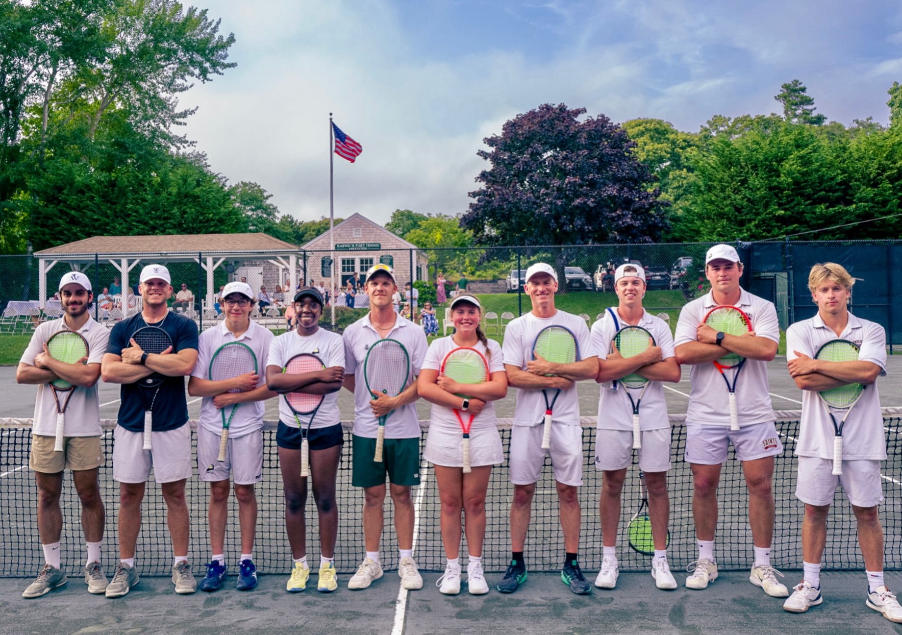Thanks to Brandon Cutter for putting on another great Harwich Port Tennis Association Pro Exhibition! It was a fantastic event, and we’re always happy to support tennis in our community. Lots of familiar faces from Mid-Cape Athletic Club in this photo! 🎾