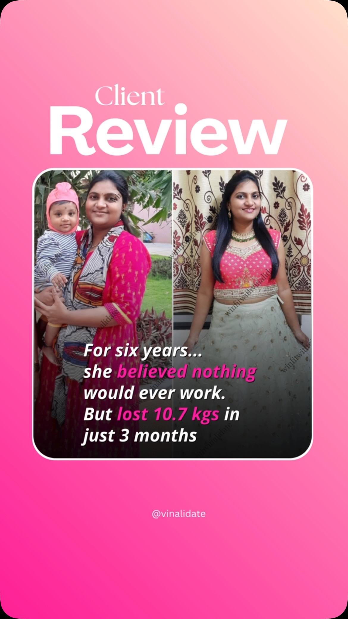 When I first met Snehal...
She wasn’t looking for another diet.
She had already tried enough of them.
For six years, she carried something much heavier than her weight...
The belief that she was beyond help.
Every new attempt started with hope...
...and ended with disappointment.
Eventually, she stopped saying,
“This diet failed.”
And started saying,
“Maybe I’m the problem.”
That sentence broke my heart.
Because no woman is the problem.
Sometimes she’s simply been trying to solve an emotional struggle with another food plan.
When Snehal stopped chasing quick fixes and started rebuilding trust in herself...
The weight followed.
Yes, she lost 10.7 kg.
But the bigger transformation?
She stopped believing she was destined to fail.
And that’s the kind of weight loss that lasts.
Reflection
Have you ever caught yourself saying,
“Nothing works for me?”
💬 Comment “JOIN” to join my WhatsApp community where thousands of women are healing their relationship with their body, overcoming emotional eating, and creating lasting weight loss—without restrictive diets.