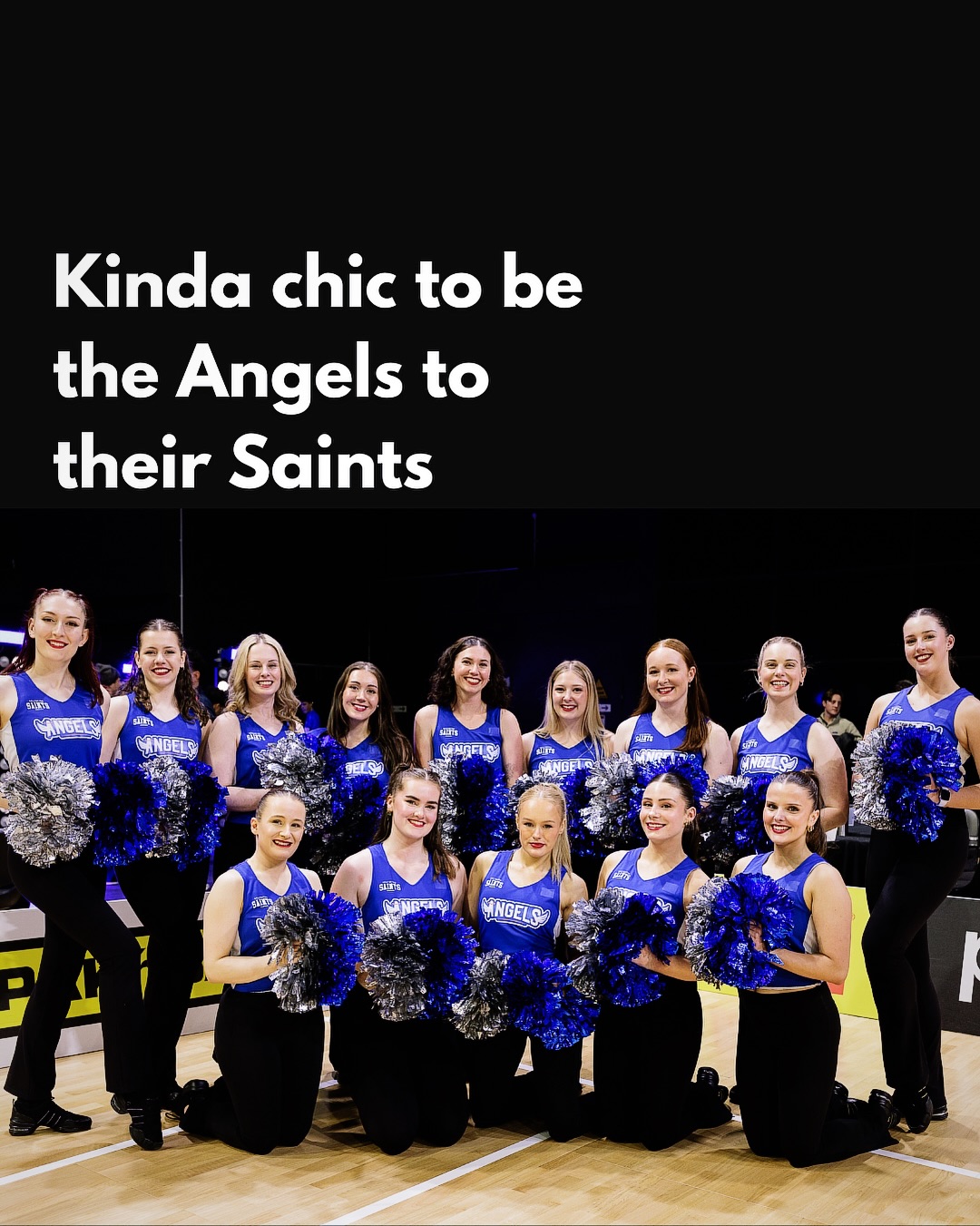Kinda chic to be all in.
We’re right behind our @saintsbasketball as they take on the finals tomorrow and the chase for 14. Wish we could all be there as on the day hype squad (but look out for some poms in the crowd!)
Such an honour each year to be your Angels.
#onemore @saintsbasketball
Let’s do this 💙🪽
📸 @atphotonz
🫶🏻 @rb.king.toyota
