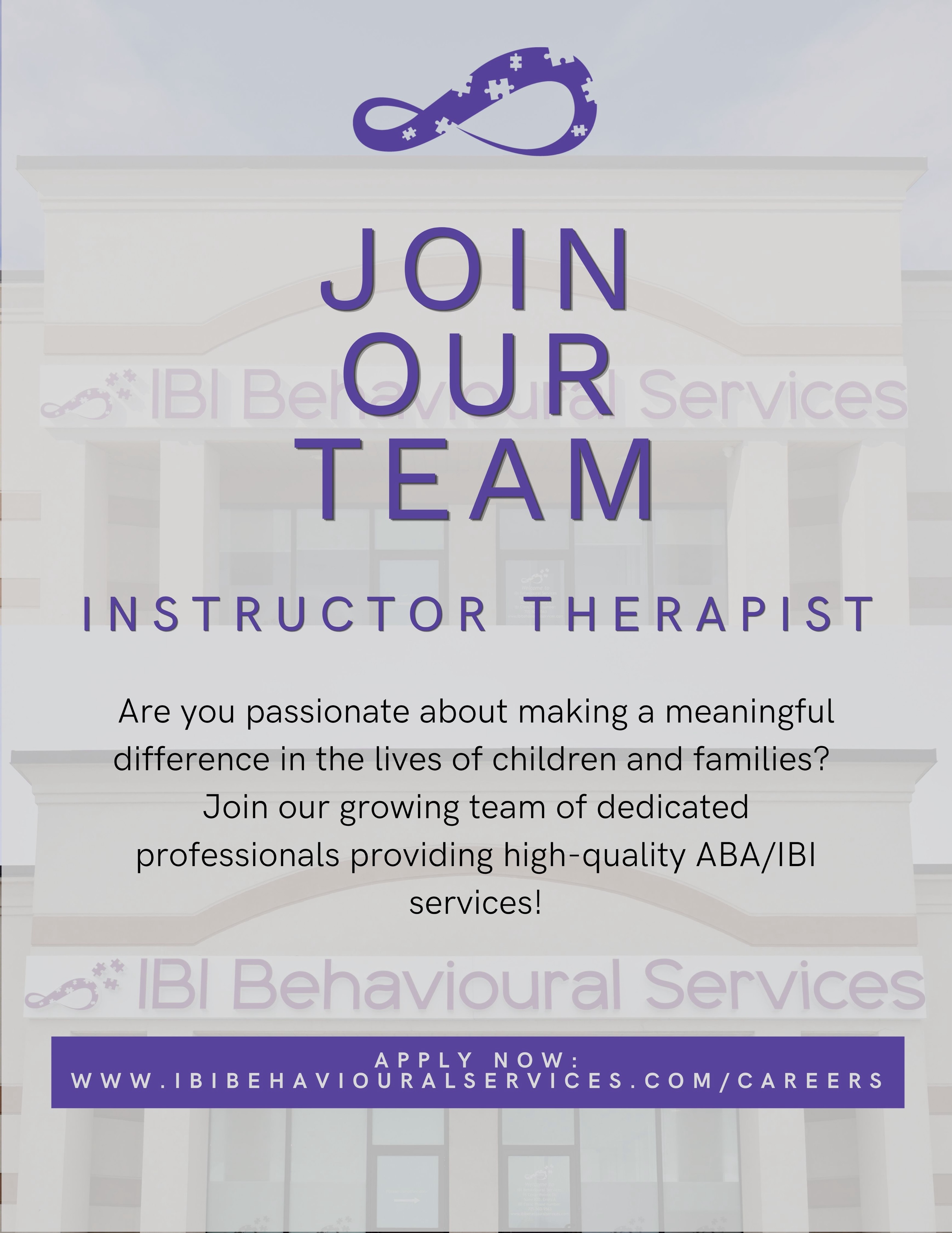💜 Join Our Team at IBI Behavioural Services! 💜
We’re growing and looking for passionate Instructor Therapists to make a meaningful impact in the lives of children and families through high-quality ABA/IBI services. 🌟
If you’re compassionate, dedicated, and eager to help children reach their full potential, we’d love to hear from you!
✨ We’re looking for individuals with:
🧩 A background in Psychology, ABA, DSW, CYC, or a related field
💜 A caring, reliable, and collaborative approach
📚 Experience with ABA/IBI
Become part of a supportive team where your work truly makes a difference every day.
📍 Apply today:
🌐 www.ibibehaviouralservices.com/careers
#NowHiring #JoinOurTeam