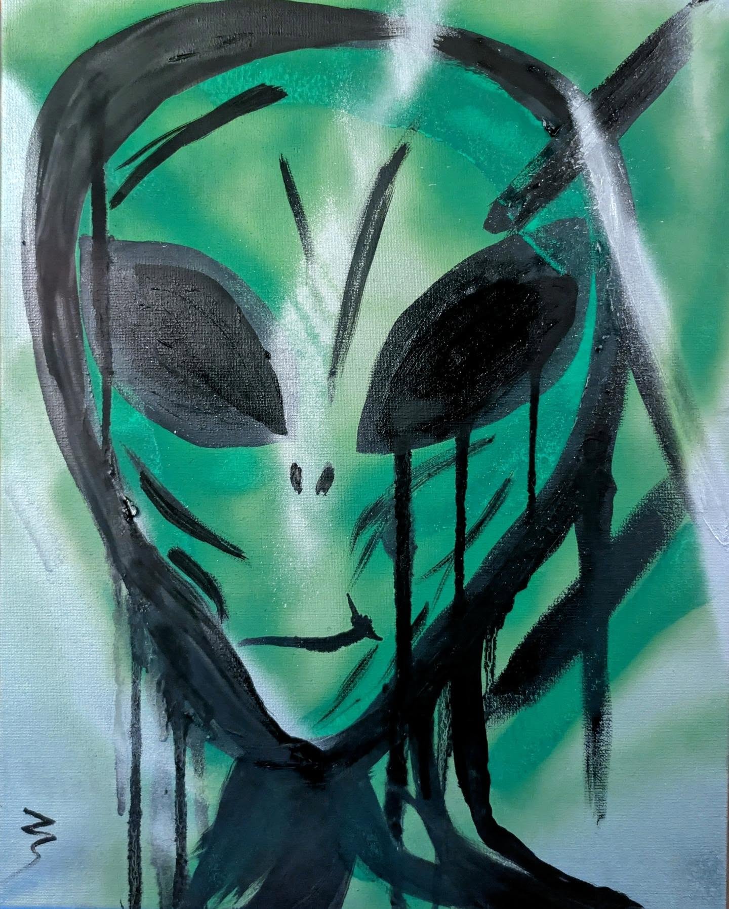 "This is your eclipse. The Leo Solar Eclipse falls in your first house of identity, purpose, health, appearance, and the way you meet the world."
This is my latest painting. It has been ten years since my last painting. It was quite seriously a lifetime ago. A different person, covered up by a world of people's opinions about how to be / who to be. A person who had to be uncovered and revived, like when you find a beautiful hardwood floor covered by 1970's carpet.
I found it interesting that my astrology talks about identity, purpose, health, appearance, and how to meet the world. That's what it takes to show up. A concentrated effort and practice of all those things. I had to figure all that out and it took a long time. Now I help other people figure that out. And that's pretty cool!
Authenticity is pretty cool.
#authenticity #aliens #birthday #surrealism #zakunscripted