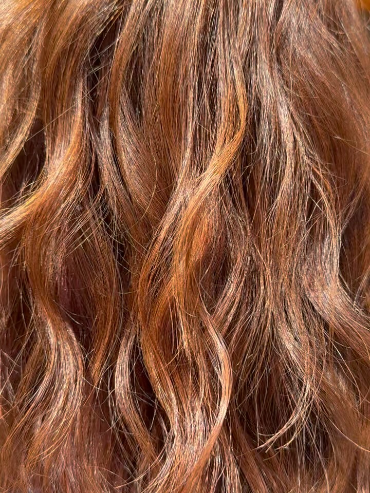 Cut, blowout, and curls for this copper beauty🧡🍊stylist: @ashleybeckhair