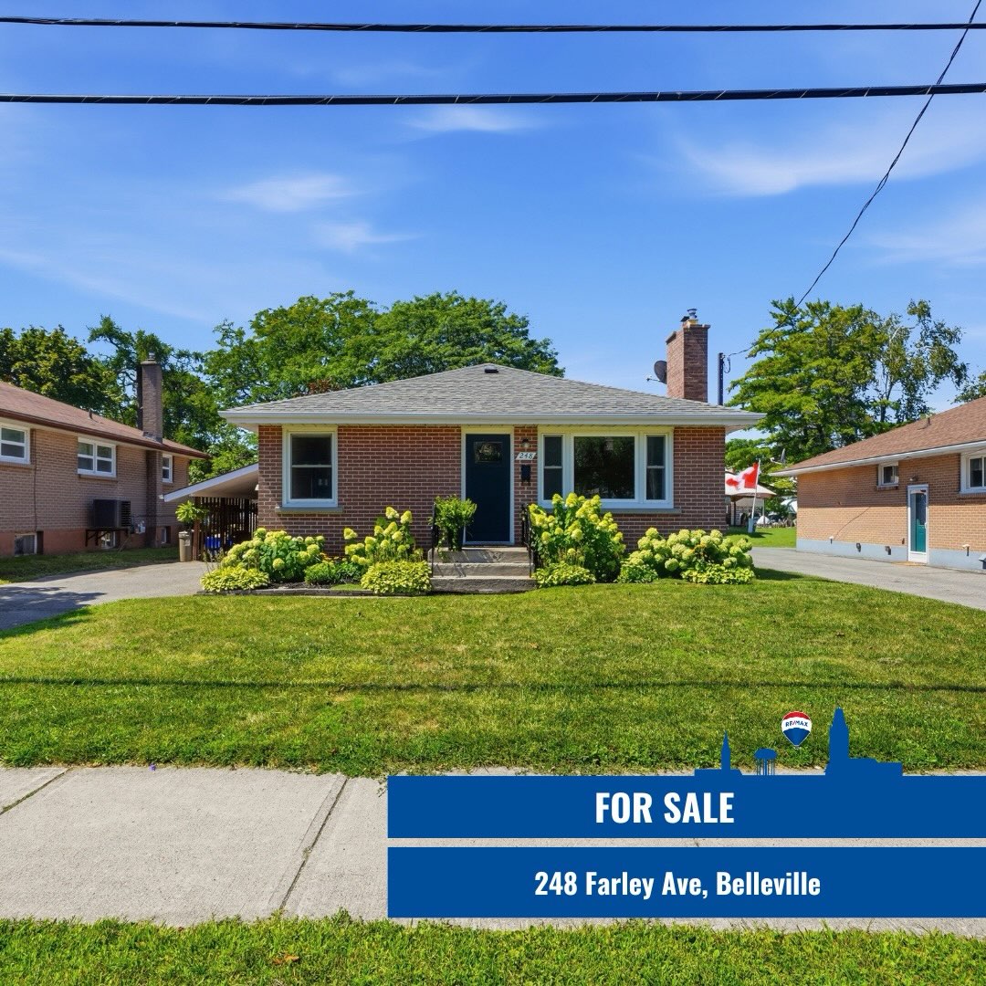 Welcome to this charming bungalow, ideally situated in a prime central east-end location and boasting exceptional curb appeal, complete with beautiful flower beds greeting you at the front door.
248 Farley Avenue, Belleville, Ontario K8N 4L5
MLS®#: X13648584
The main floor features three comfortable bedrooms, a bright living room, and a spacious kitchen with a dedicated dining area. A convenient side entrance off the carport offers seamless access to the kitchen or down to the lower level. Peace of mind comes built-in with key updates, including a new roof installed in 2019. The finished basement significantly expands your living space with a cozy family room, an additional bedroom, a laundry room, and ample storage space. It also includes a roughed-in water hookup, offering great potential for future customization. Outside, the property is designed for effortless enjoyment, complete with a fully fenced backyard, a lovely patio area for summer relaxation, and a storage shed. Combining a practical layout, essential updates, and an unbeatable location, this home is ready for its next owner.
List Price: $484,900
LA: Jillian Supryka
For more details visit timmckinney.com
