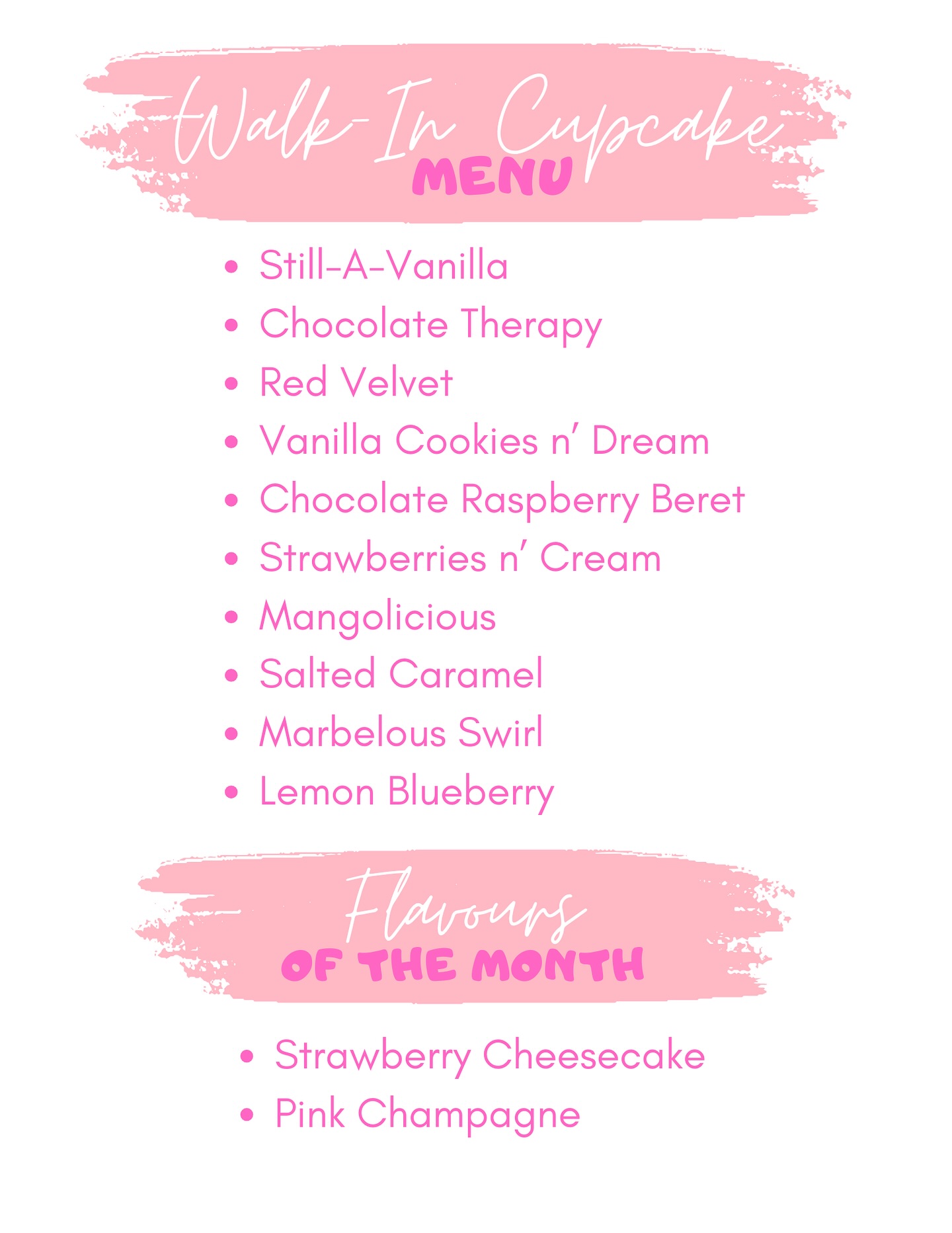 August Cupcake Walk-In Menu is here! ๐งโจ
New month, new lineup! Weโve got 12 nut-free flavours ready for your cupcake cravings. ๐
A few highlights! Our Marbelous Swirl is in the lineup, Strawberry Cheesecake is bringing all the summer vibes, and by popular demandโฆ Pink Champagne is BACK! ๐ฅ But only for a limited time!
Available for walk-in purchase on our open days, while supplies last. Come grab your favourites! ๐
#WalkInCupcakes #AugustCupcakeMenu #CupcakeMenu #NutFreeCupcakes #NutFreeBakery #PinkChampagne #StrawberryCheesecake #MarbelousSwirl #SummerCupcakes #CupcakeLovers #MississaugaBakery #MississaugaCupcakes #StreetsvilleBakery #MississaugaCakes #GTABakery #SupportLocalMississauga