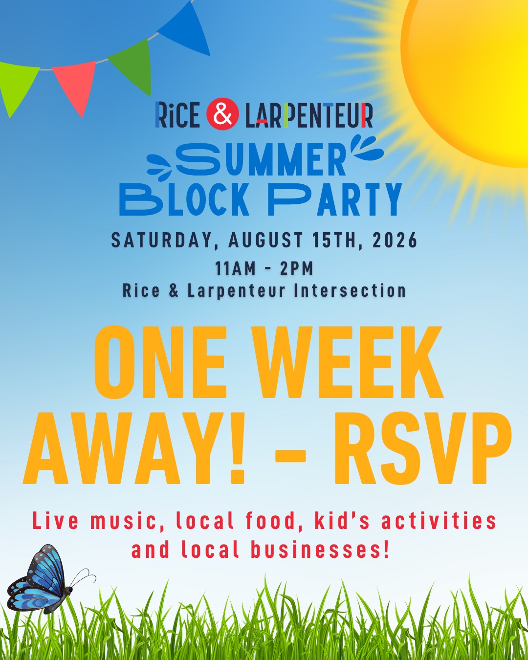 🎉 Just ONE WEEK to go!
The RLA Summer Block Party is coming up next Saturday, August 15 — and we can’t wait to celebrate with you!
✅ Free food vouchers
✅ Live music & family fun
✅ Free kids haircuts & bike helmets
✅ Activities from @stpaulparks, @stpaulpubliclibrary & more!
📍 SW corner of Rice & Larpenteur | 🕚 11 AM – 2 PM
💛 Huge thanks to our presenting sponsor @mhealthfairview!
RSVP on our website!
A special shoutout to our Annual Community Partners, including: @AmericanNatBank @Saint Paul Regional Water Services - SPRWS @xcelenergy @mhealthfairview @HamernicksTwinCities @CapitolRegionWD @MaplewoodMN.gov @CityofRosevilleMN @cityofsaintpaul JO Companies, @RamseyCountyMinnesota
And our event sponsors:
McDonalds at Rice & Hoyt
@stpaulminneapolis.kappas
@communityschoolofexcellence
@krausandersoncc
RondoCLT
@bluessaloon.org
@Namastebrowsandboutique
@MCCDmn
#RLASummerBlockParty #SeeYouSoon #CommunityStrong #ThankYouMHealthFairview