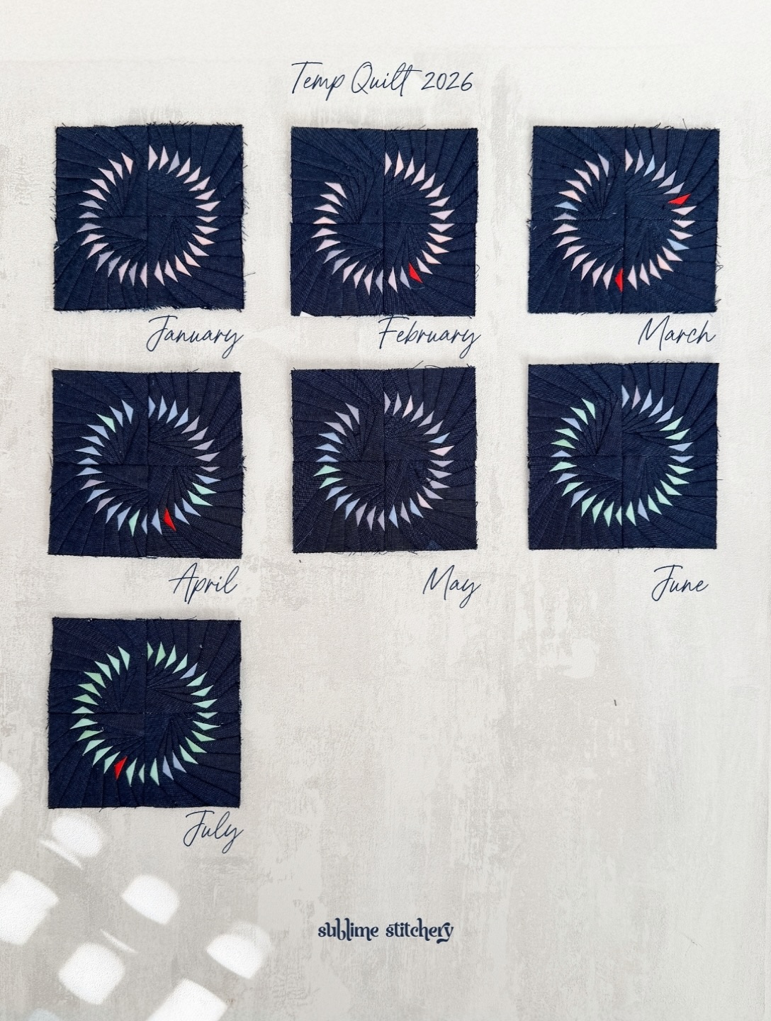 Hi friends! Seven months in, this is where we’re at.
❄️ Temperature quilt 2026
❄️ Koru Geese Block
#meandsublimestitchery #korugeeseblock #sublimestitcherypattern