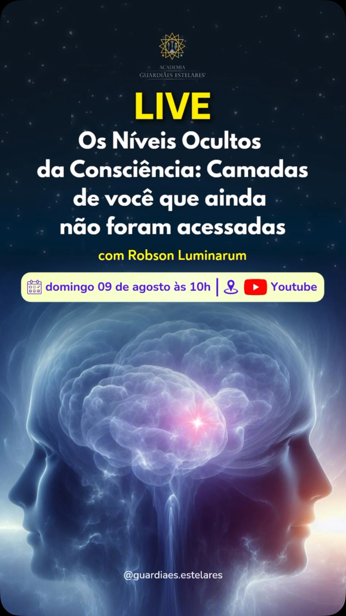 Existe uma parte de você que está escrevendo o roteiro da sua vida agora — e você nunca foi apresentado a ela.
Aquele padrão que se repete. Aquele resultado que nunca destrava. Aquele corpo que grita sintoma atrás de sintoma. Nada disso é “azar”. É memória celular seguindo uma instrução antiga, muitas vezes gravada por uma versão sua que nem lembra conscientemente do que viveu.
Dia 09/08, às 10h, no YouTube, eu vou abrir com você as camadas ocultas da sua consciência — subconsciente, emocional, racional e superconsciente — e te mostrar por que o verdadeiro poder não está em “subir de nível”, está em integrar.
📌 Guarda esse horário. Ativa o lembrete. 🔗 Live no canal, às 10h🇧🇷
Marca aqui embaixo quem precisa acessar essa camada. 👇
#SementesEstelares #Ascensão #ConsciênciaExpandida #GuardiãesEstelares #DespertarEspiritual CuraInterior TransiçãoPlanetária