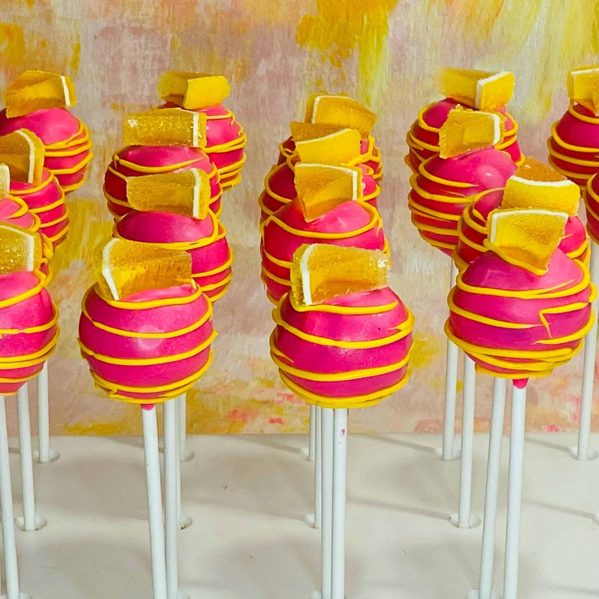 Raspberry lemon cake pops for a summer bash!
Thanks Cecelia for your order.
