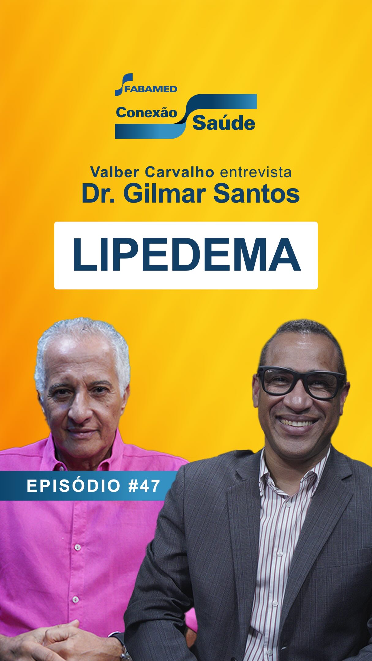 Este é um trecho do episódio #47 do Conexão Saúde, onde Valber recebe o Dr. Gilmar Santos. Médico angiologista e cirurgião vascular, ele tem vasta atuação em saúde circulatória e estética vascular.
📌 Assista o vídeo e entenda sobre:
- Vasinhos e Varizes além da estética - manifestações da insuficiência venosa crônica
- A Panturrilha como “Coração Periférico” - a importância da musculação
- O Impacto do Estilo de Vida e do Envelhecimento
Episódio completo disponível no YouTube. Inscreva-se no canal e acompanhe novos episódios do Conexão Saúde, toda semana.
#Varizes #SaudeVascular #Circulacao #InsuficienciaVenosa
Redes do Dr. Gilmar Santos:
instagram.com/drgilmarsantos
facebook.com/drgilmarsantos
linkedin.com/in/drgilmarsantos
youtube.com/@drgilmarsantos