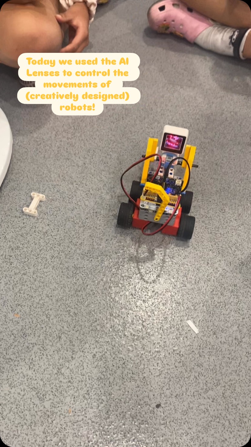 Can’t believe week 4 of 6 is nearly over! Today we used AI lenses from Elecfreaks to control robots that the children designed and built themselves, either in teams or alone. This all girl team of engineers built a robot dog! 🐶 #younginnovatorsclub #kirbymuxloekidsclub #codingclub #youngengineers #childrenscoding