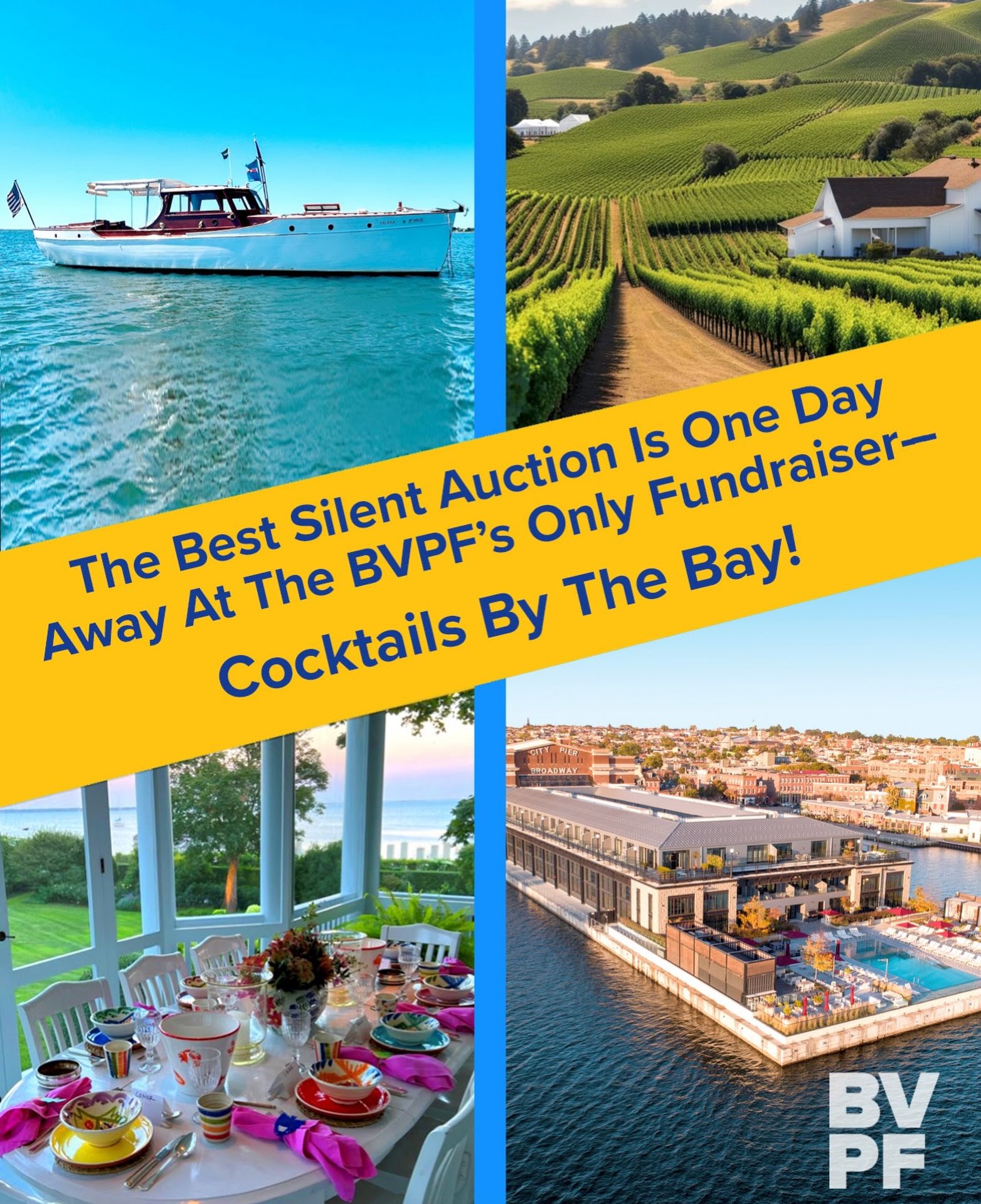 Enjoy fine wine and charcuterie as you cruise on the lovingly restored Helena at sunset. Experience a collection of rare California wines thoughtfully paired with a farm to table meal. Gaze upon the sailboats while enjoying a shorefront gourmet Lobster dinner. Experience modern luxury at the Pendry Baltimore on the famed “Rec Pier.” These are just
a few of the incredible items available in our best Silent Auction ever tomorrow at Cocktails by the Bay. If you haven’t ready, buy your tickets now at the link in bio.