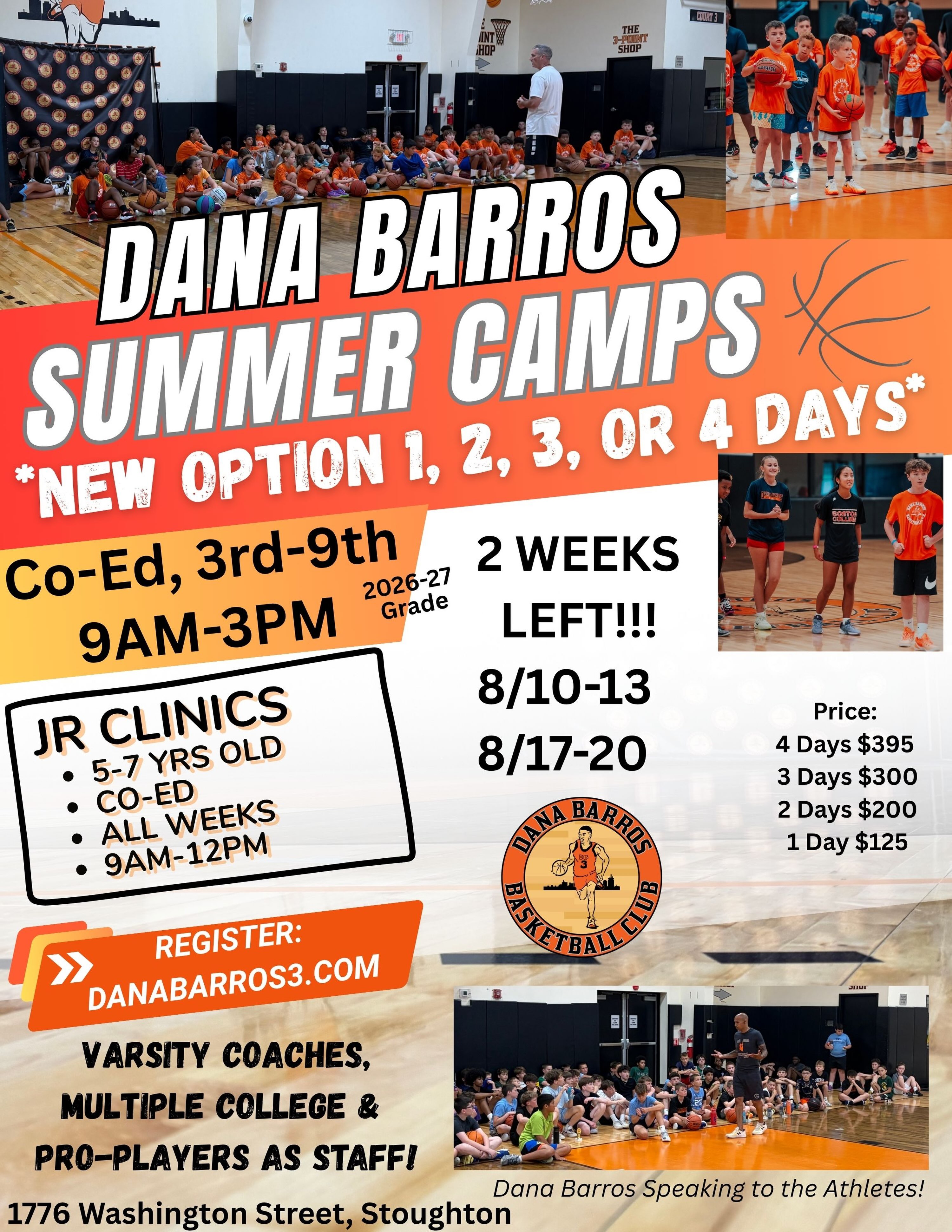 2 Weeks left! All the options still available. 1, 2, 3, & 4 days available. Stay cool in the AC while getting your game hot! www.Danabarros.com to register! #danabarrosbasketballclub #dbyl #summerbasketball #dbskillstrainingacademy