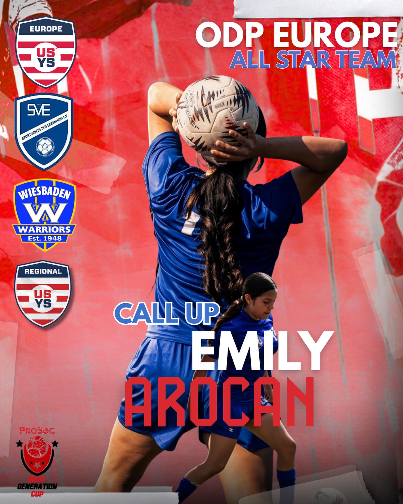 Welcome Emily to the ODP Europe U17 Girls All-Star Team. She’s ready to bring her energy, confidence, and competitive spirit to the Next Generation Cup
