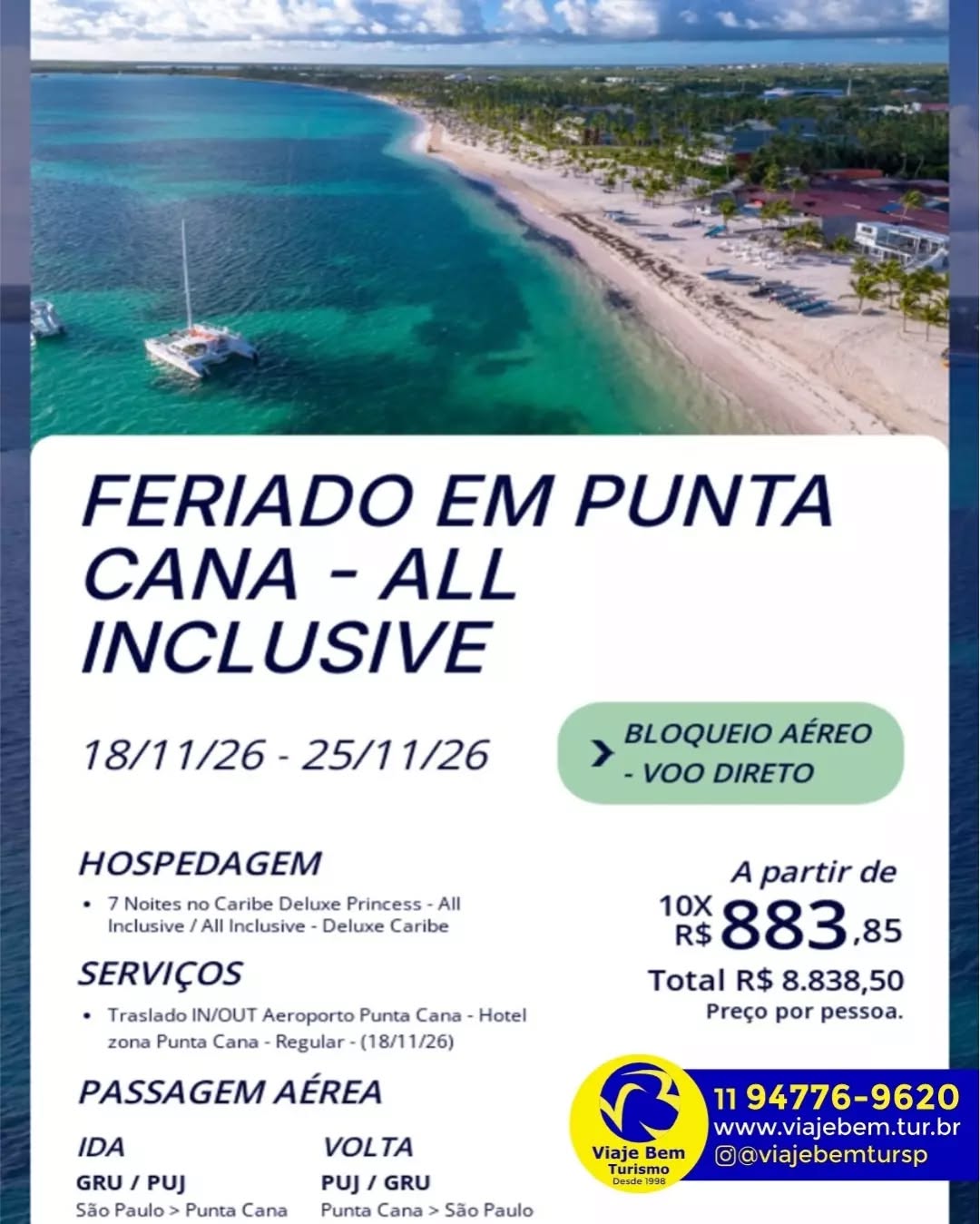 Feriado em Punta Cana ? Reserve já com a Viaje Bem