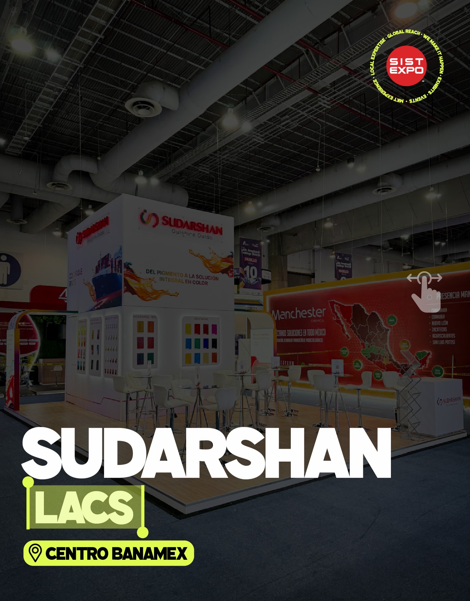 Built to stand out. Designed to communicate.
For Sudarshan at LACS 2026, we created an exhibit where color, product and brand identity come together in one space.
A clean architectural concept with bold graphics, integrated product displays and strong visibility from every angle — designed to turn the booth into a true brand experience.
📍 LACS 2026 · Centro Banamex · Mexico City
Local expertise. Global reach.
wemakeithappen
#ExhibitDesign #BoothDesign #TradeShows #BrandExperience #ExhibitionStand