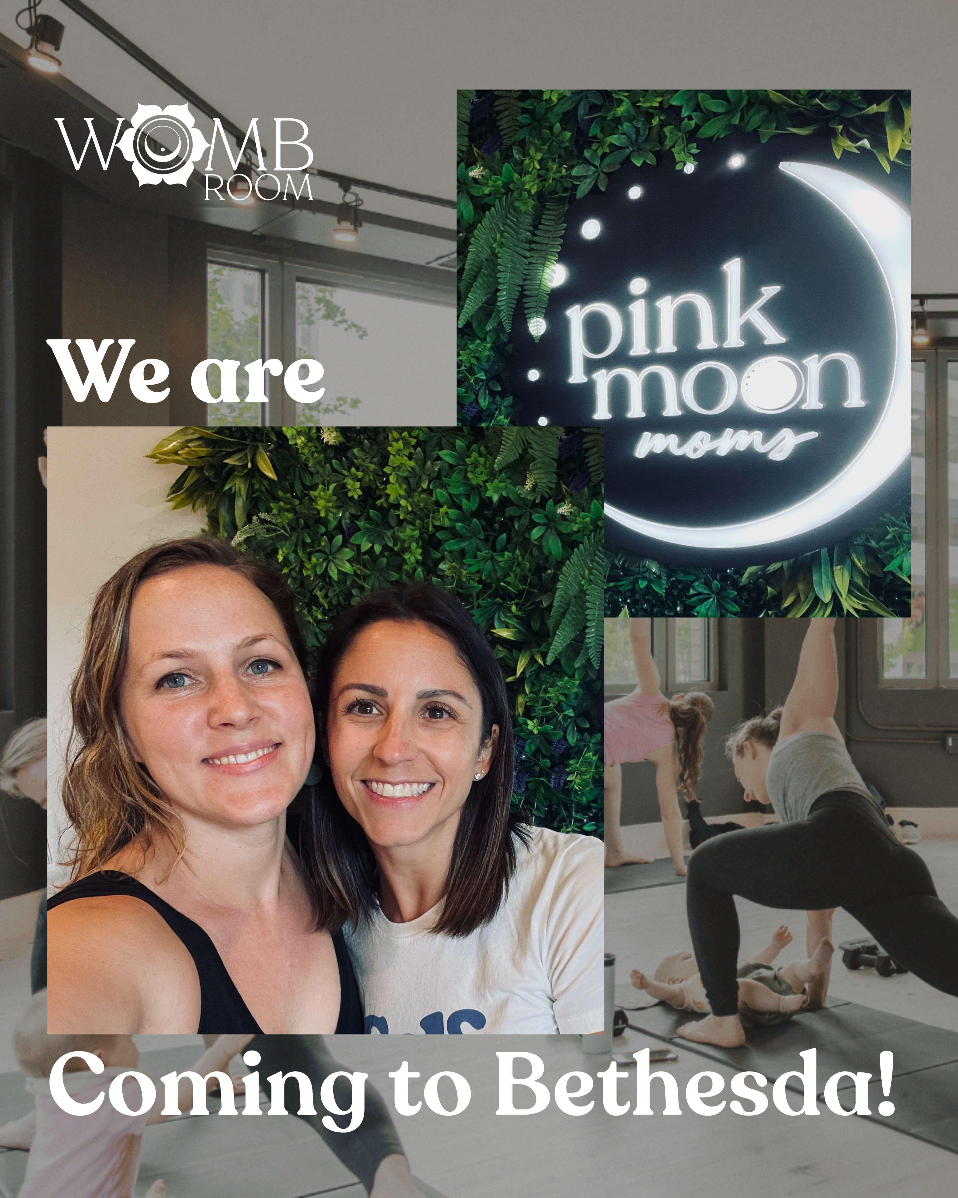 The Womb Room is coming to Bethesda!
We are so excited to share that we are expanding our offerings in a very special collaboration with our friends at Pink Moon.
While don’t have all of details ready for you just yet, we are working behind the scenes to bring the classes you know and love to a new neighborhood.
More details are coming soon!