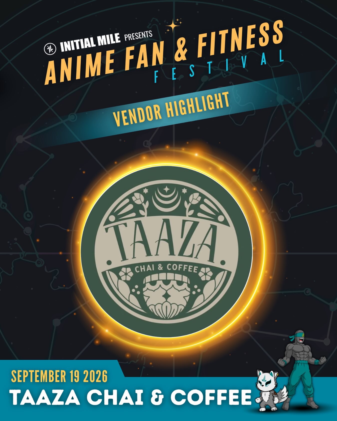 We are excited to welcome Gilroy local, @taaza.coffee to our Second Annual Anime Fan and Fitness Festival! It’s going to be a long day so be sure to visit their booth to re-energize with a coffee, matcha or refresher. Until then, be sure to give them a follow to see where you can try one of the or drinks next or learn more about how you can book them for your next event. #animefanandfitnessfestival #initialmile #animefestival #fitnessfestival #bayareaevents