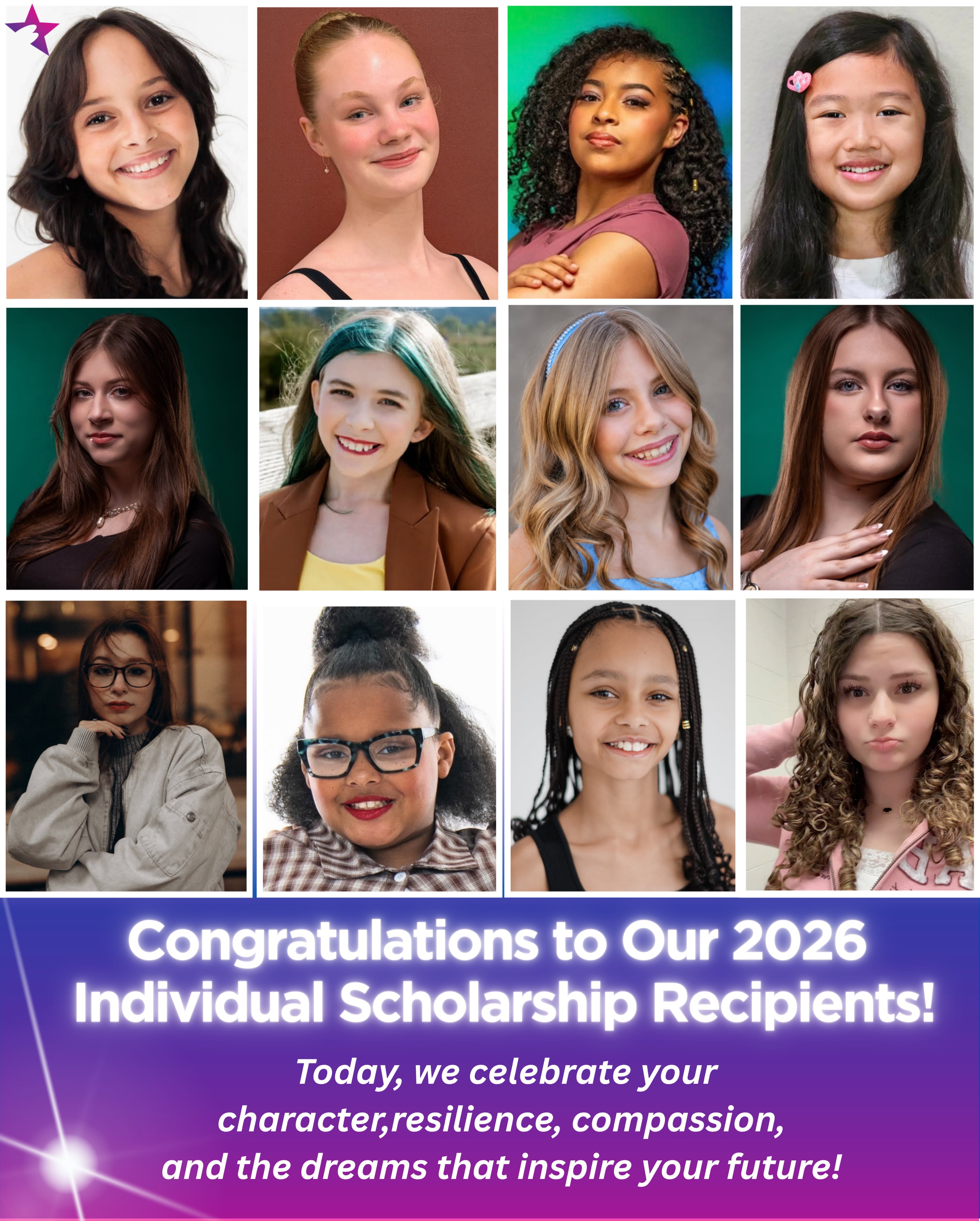 Congratulations to Our 2026 Individual Scholarship Recipients! 🏆 Swipe through to see our winners!🤩
Today, we celebrate your character, resilience, compassion, and the dreams that inspire your future! 🩷💜🩵🌟
Each of you represents the promise of what is possible when young people are encouraged, supported, and given the opportunity to shine.✨
Thank YOU all for believing in our youth and supporting their dreams! Your generosity empowers them to embrace the confidence and creativity developed through dance and the performing arts, enriching their lives with every step they take!
@novanyakio_official , Washington @kollective8 🏆
@_sahmoni_ , Washington, @harbor.dance 🏆
@zivia_pnwdancer , Washington, @thedanceprojectnw 🏆
Corinne Farkas, South Carolina, @_dancers_corner 🏆
Alya Gainytdinova, Washington, @kollective8 🏆
@kate._levin , Washington, @studiowestdanceacademy 🏆
@rachel_l_nwdancer , Washington @surgedance 🏆
@ruby_mattson , Washington, @surgedance 🏆
Aislynn Plair, Washington @thedanceprojectnw 🏆
@cutybeautyaizy.p , Washington, @i.a.m__studio 🏆
@tiny_dancer_aurora , Washington, @i.a.m__studio 🏆
@jessa.just , Washington, @i.a.m__studio 🏆
Thank you to our annual partner for your continued support of
the youth in our communities! @kpropertiesnw @artsfundseattle @hollywoodconnectiondance @winchester_rv_resort @nicholson_and_associates_ins
@olympicpharmacy @once_uponadance @platinummomentsbooth