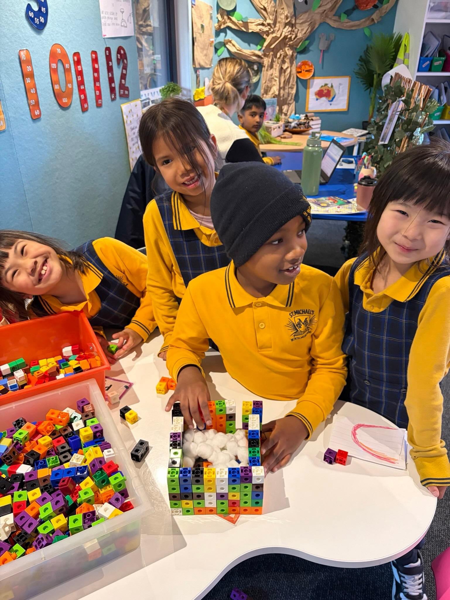 Last week in Maths 1/2 explored capacity by designing and creating a container that could hold exactly 30 cotton balls.
It took lots of predicting, testing and redesigning, with many students needing to remodel their containers before they reached the correct capacity.
Keep the learning going at home by talking about capacity whenever you can!
Encourage your child to use mathematical vocabulary such as capacity, full, empty, half-full, millilitres (mL) and litres (L).
Trips to the supermarket are a great opportunity to compare the capacity of different containers and discuss why some products are measured in millilitres while others are measured in litres. 🥡🧃🍯🍿🥫