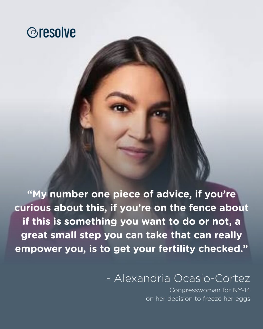 Thank you to Alexandria Ocasio-Cortez (AOC) for sharing your journey with egg freezing.
Egg freezing can be one way to give your future self more family building options, but deciding if it’s right for you can come with a lot of questions.
From how the process works and what to consider, RESOLVE has a guide that breaks down the basics so you can make the decision that’s right for you.
Comment FREEZE below and we’ll send you the link to the free guide!