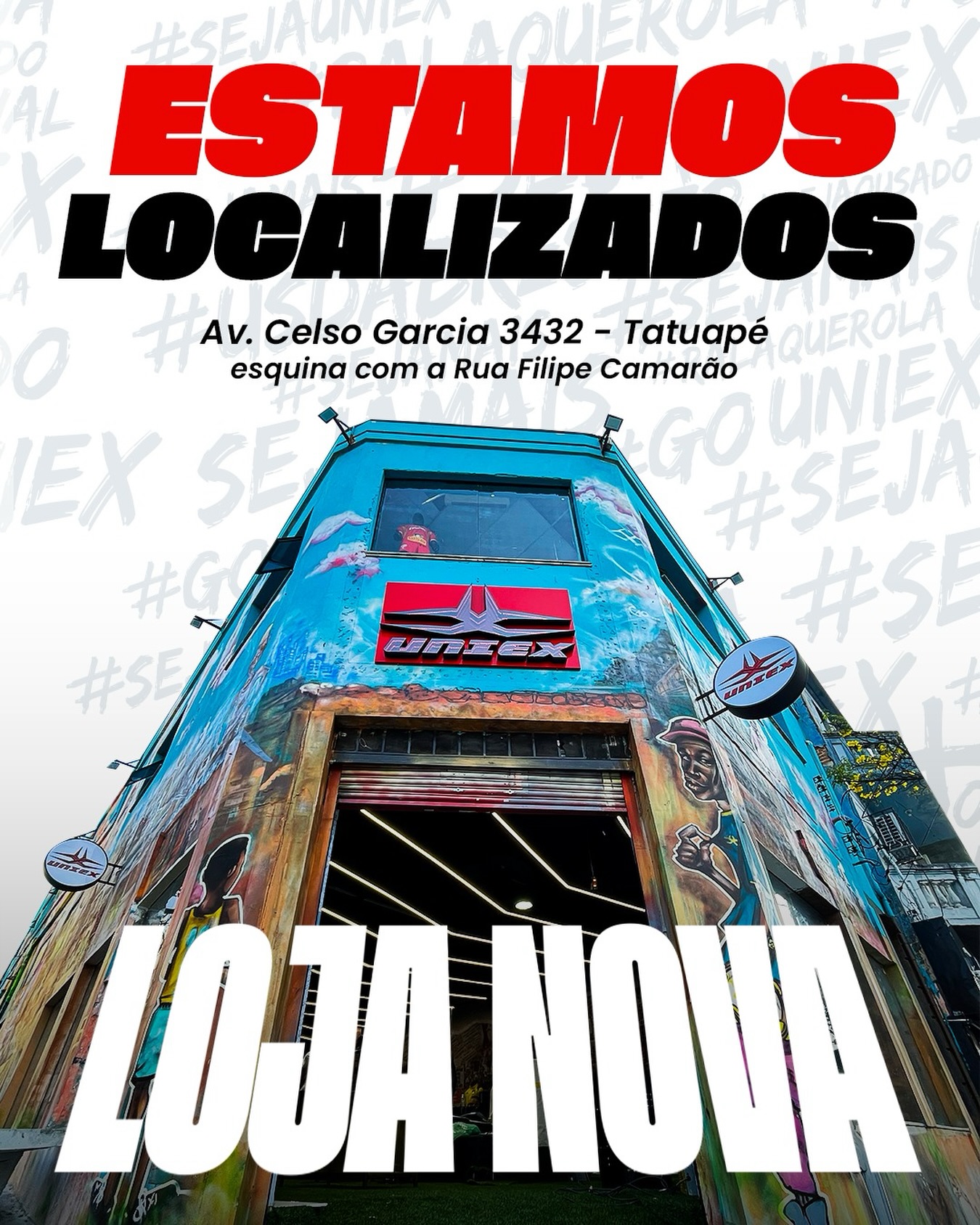 ATENÇÃO, GALERA! Estamos localizados em um novo endereço! ⚠️
Anote aí para não se perder:
📍 Av. Celso Garcia, 3432 - Tatuapé
(Esquina com a Rua Filipe Camarão)
Nossa loja nova está de portas abertas, cheia de novidades e com aquele estilo que você já conhece. Venha nos visitar e conferir tudo de perto! 🚀
#SejaOusado #UseUniex #LojaNova #Tatuapé #AvCelsoGarcia