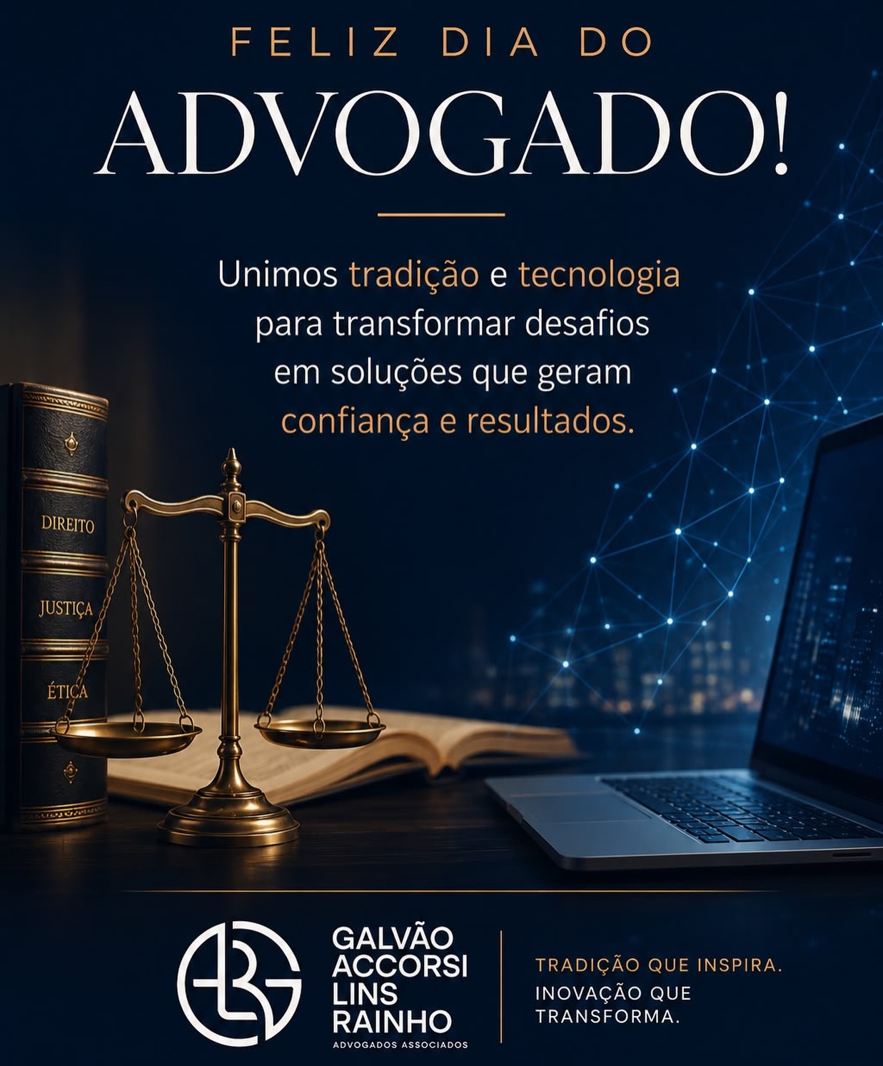 Mais do que uma profissão, a advocacia é uma missão: defender direitos, promover a justiça e contribuir para a transformação de realidades.
Neste 11 de agosto, celebramos todos os profissionais que exercem a advocacia com ética, coragem e compromisso com a sociedade.
Feliz Dia do Advogado!