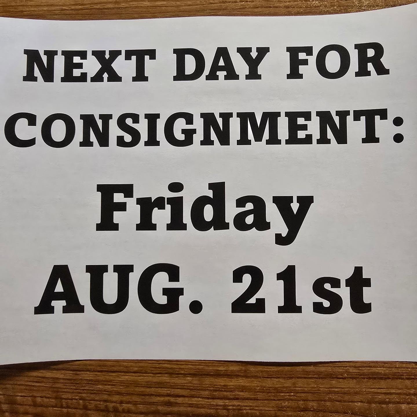 Yesterday was massive with 439 bags checked in and an approximate 10,975 items!!! Our next consignment day will be Friday, August 21st. Please be thinking fall weather clothing, UW and costumes. Cheers Laramigos!
