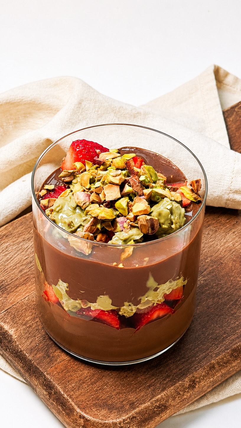 PARFAIT DUBAÏ CHOCOLAT & PISTACHE, façon Les Granolas de Jenny 🍫
Comment ne pas craquer pour la tendance du moment : le Dubai Chocolate ? 🍫💚 Nous l'avons revisité en un délicieux parfait avec Les Granolas de Jenny, pour lui apporter une touche encore plus croquante, gourmande et irrésistible ! 😍
INGRÉDIENTS :
- 50 g de chocolat noir
- 15 g de lait végétal
- 80 g de yaourt grec (ou végétal)
- 3 c. à soupe de beurre de pistache (ou de pâte à tartiner à la pistache)
- @lesgranolasdejenny , saveur chocolat
- Quelques fraises fraîches, coupées en morceaux
- Pistaches concassées, pour la décoration
PRÉPARATION :
· Faites fondre le chocolat avec le lait, puis mélangez avec le yaourt.
· Réfrigérez 15 à 20 min.
· Mélangez le beurre de pistache avec @lesgranolasdejenny
· Dans un verre, alternez : yaourt au chocolat, fraises, mélange granola-pistache.
· Répétez les couches et terminez avec des pistaches concassées
· Servez bien frais
#lesgranolasdejenny #granola #sansgluten #healthyfood #dubaichocolate