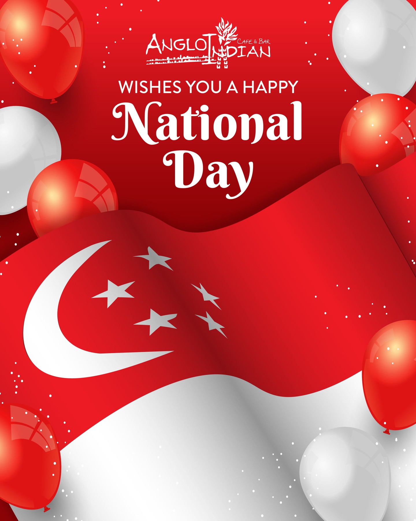 ๐ธ๐ฌ Happy 61st Birthday, Singapore! โค๏ธ๐ค
From a little red dot to the vibrant home we know and love today, thereโs so much to celebrate โ our people, our diversity, our resilience, and of course, our shared love for good food. โจ
At Anglo Indian Cafรฉ & Bar, weโre proud to call Singapore home and to be part of its incredible food story.
Hereโs to many more years of growing, celebrating and creating great memories together. ๐ฅ
Happy National Day, Singapore! ๐ธ๐ฌ
#AngloIndianCafeBar #NationalDay2026 #NDP2026 #Singapore61 #HappyNationalDay #Singapore
โ
Anglo Indian Cafe & Bar
๐ 1 Shenton Way, #01-08, Singapore 068803
๐ 6636 9411
๐ 30 Victoria St, #01-13 CHIJMES, Singapore 187996
๐ 6873 2750
๐ 5 Straits View, #01-10 Marine One West Tower, Singapore 018935
๐ 6284 2990