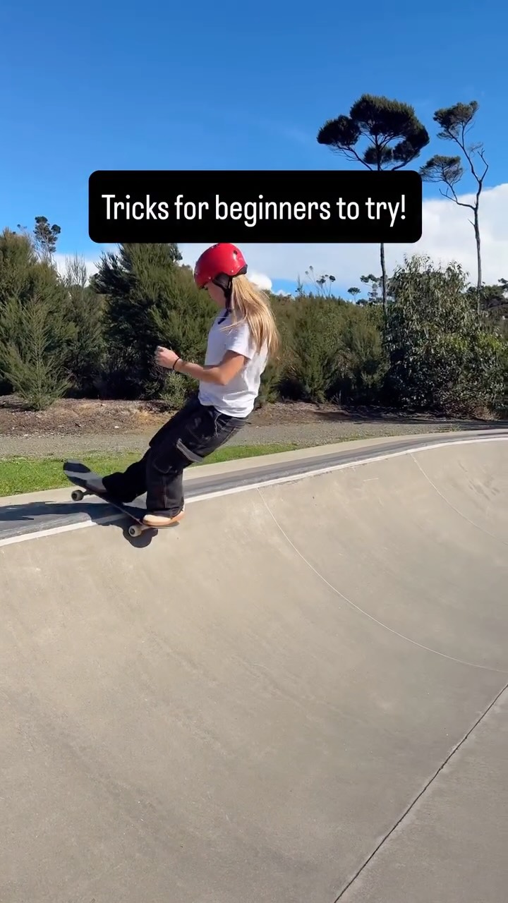 If you’ve managed to get the basics down, here’s some things you can try the next time you’re at a skatepark or near a quarter pipe! 💌 ft @vert_skate_yeva