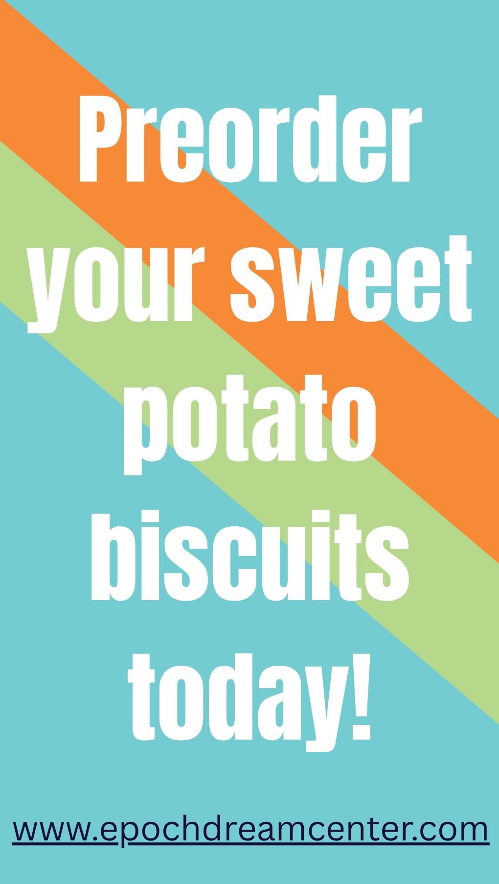 Sweet potato biscuits 3 ways 😋
Preordering for our annual sweet potato biscuit sale is now available!! Visit www.epochdreamcenter.com today to get yours!