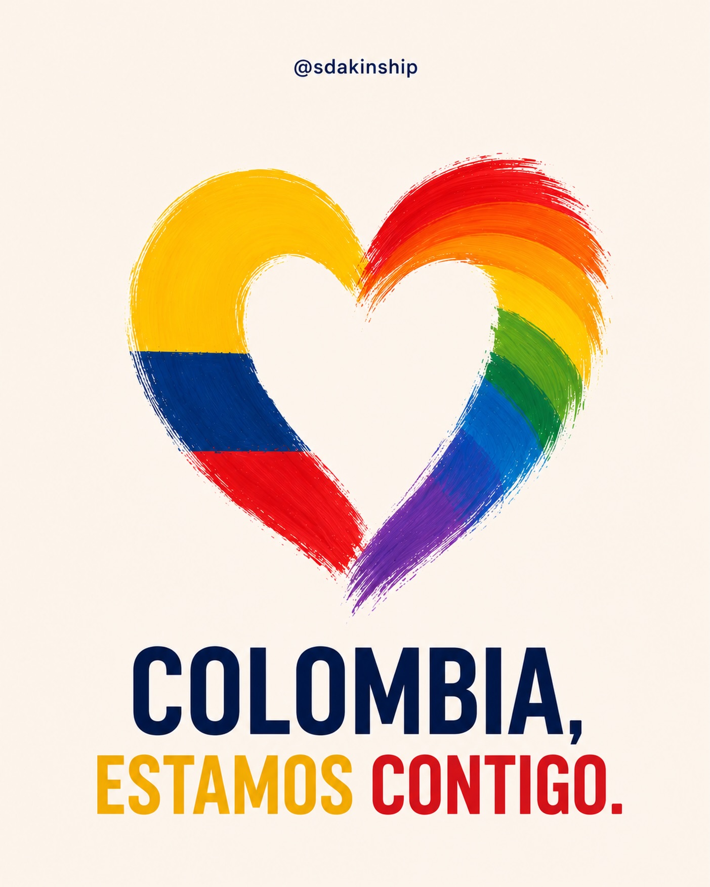 ESPAÑOL:
COLOMBIA, ESTAMOS CON USTEDES. 🇨🇴🌈
Ante el terremoto que ha afectado a Colombia, desde SDA Kinship International expresamos nuestro cariño y solidaridad con todas las personas y comunidades afectadas.
Nuestra coordinación en Colombia ha estado en contacto con nuestros miembros y familias y nos informa que, hasta este momento, se encuentran a salvo. Recibimos esta noticia con alivio y gratitud.
Nuestros pensamientos están también con todas las personas que han sido afectadas por el terremoto y con las comunidades que atraviesan momentos de incertidumbre y preocupación.
A nuestra familia Kinship en Colombia y a todo el pueblo colombiano: estamos con ustedes. 💛💙❤️
En momentos como este, cuidarnos unos a otros también es una forma de esperanza.
ENGLISH:
COLOMBIA, WE ARE WITH YOU. 🇨🇴🌈
Following the earthquake that affected Colombia, SDA Kinship International sends our care and solidarity to everyone impacted and to communities experiencing uncertainty and concern.
Our Kinship Colombia coordinator has been in contact with our members and families and reports that, at this time, they are safe. We are deeply relieved to receive this news.
Our thoughts are with all those affected, their families, and the communities facing the aftermath of the earthquake.
To our Kinship family in Colombia and to the people of Colombia: we are with you. 💛💙❤️
In moments like these, caring for one another is also an expression of hope.
#Colombia #SDAKinship #KinshipColombia #Comunidad