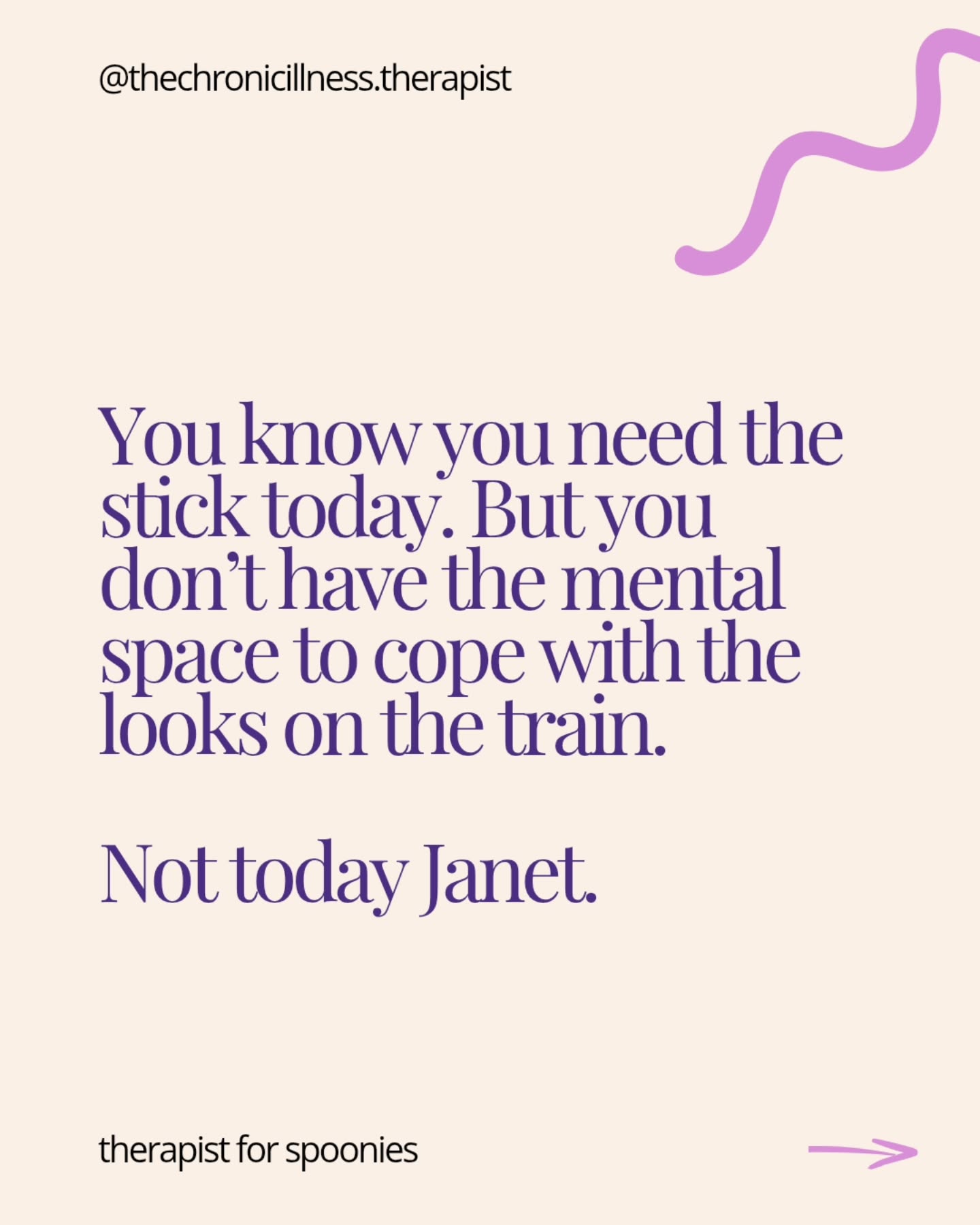 Sound familiar? 👇
Learning to stop internalising other people's judgment and start listening to what your body needs is exactly what we work on together.
Because you were never the problem 💜
The judgment was.
My waitlist for 1:1 therapy is temporarily open, follow the link in my bio to register your interest.
#chronicillness #spooniesupport #mobilityaids