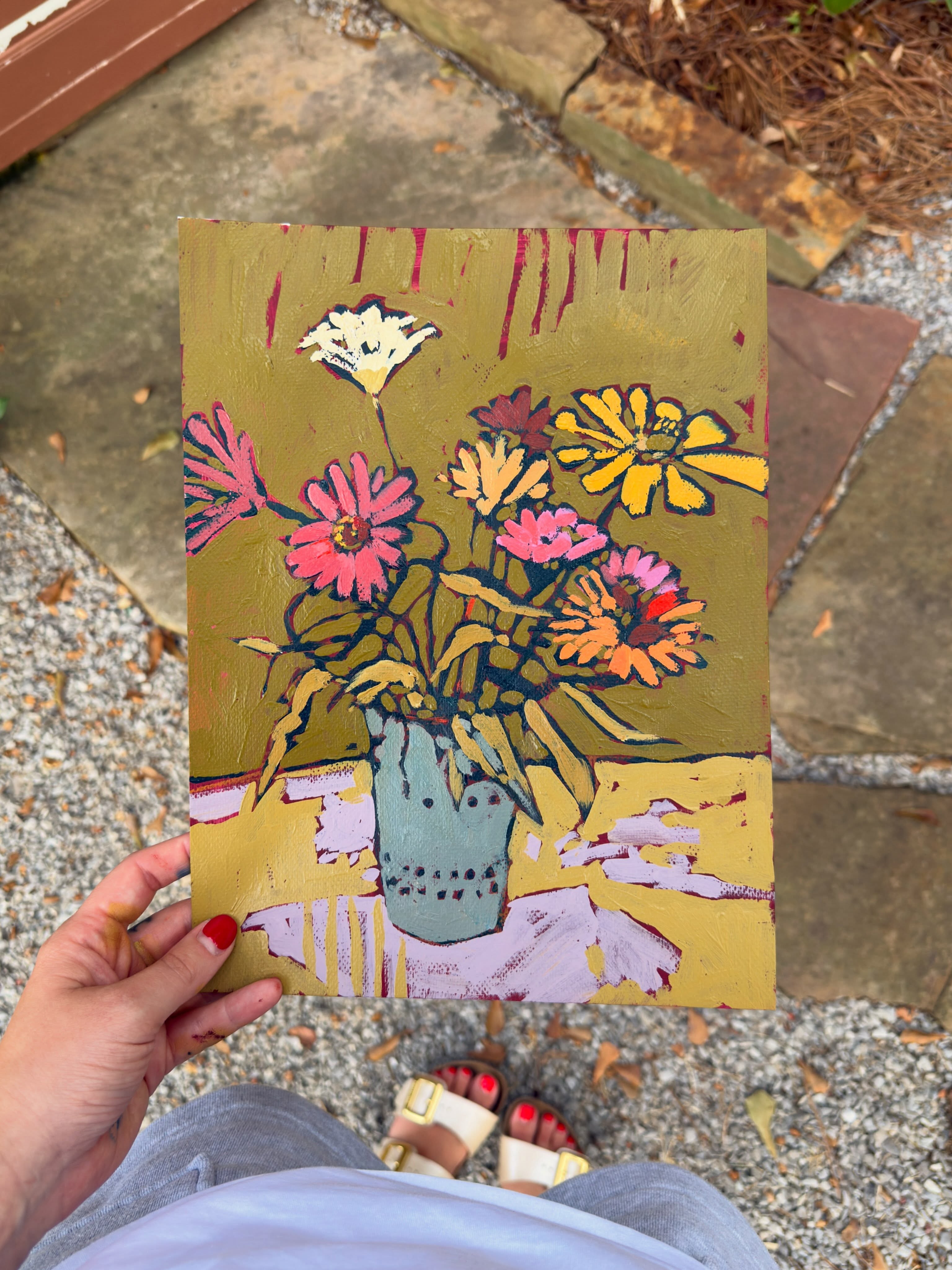 Every summer, my grandmother hosts all the cousins for what we call “Hoppie Camp” at her home in Yazoo City, MS. One of our many traditions is to make something together. This year’s activity: still life painting!
These are really special to me. Just sent them off to the framer and felt like they deserved a little moment to ✨
Bringing these to @theloyolaartshow next week!
