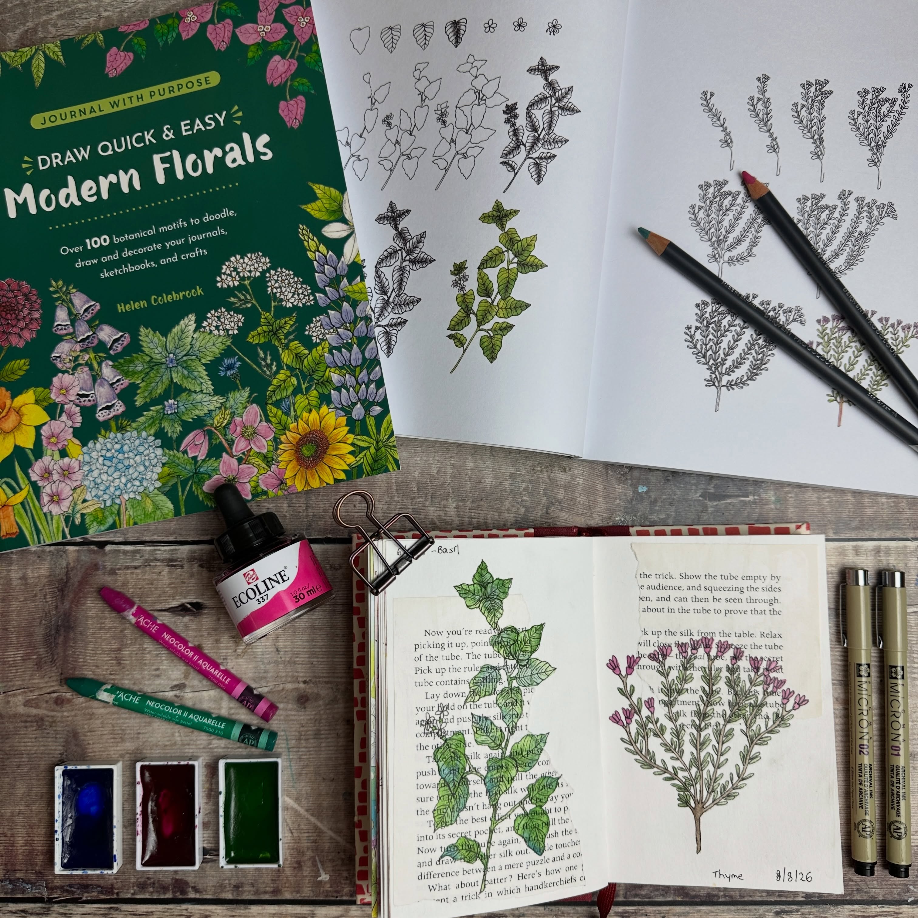 I really enjoyed drawing these herbs on top of old book pages in my sketchbook. The details from the text add an extra layer of interest 🌱 You can find the drawing tutorials for these plants in my new book “Draw Quick & Easy Modern Florals” 🌸
…
#sketchbook #botanicaldrawing