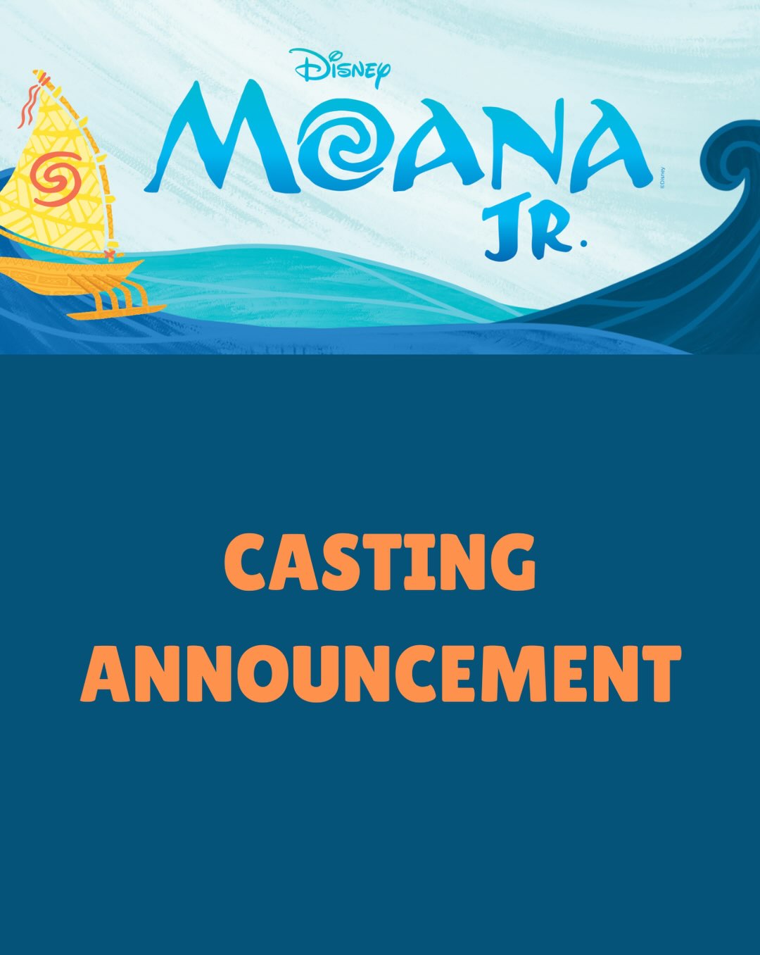 🌊🦀Announcing the cast of Moana JR! Looking forward to starting rehearsals this week! Congratulations to everyone who auditioned!
.
.
.
#moanajr #mti #broadwaymusical #broadwaykids #dancesingact