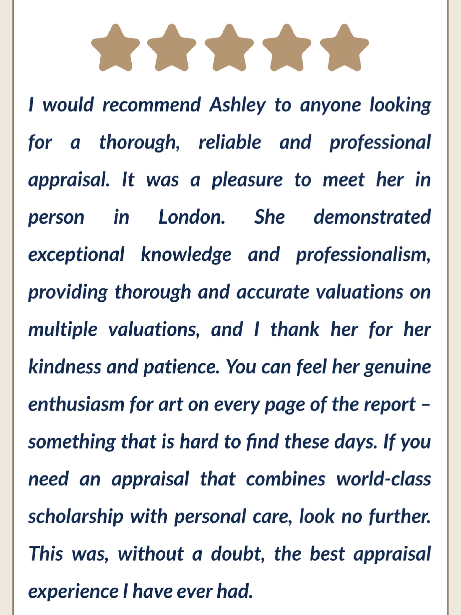 There is no better compliment than a regular client. Thank you, Albert, for the kind review!